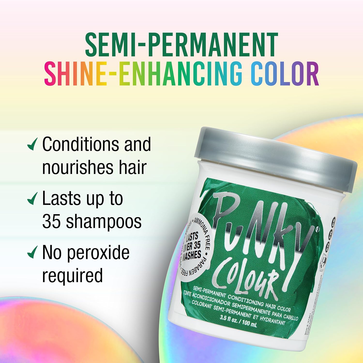 Punky Colour Flamingo Pink Semi Permanent Hair Color – Vibrant Pink Hair Dye, Vegan & Cruelty-Free Conditioning Formula, Lasts Up to 35 Washes, 3.5 fl oz
