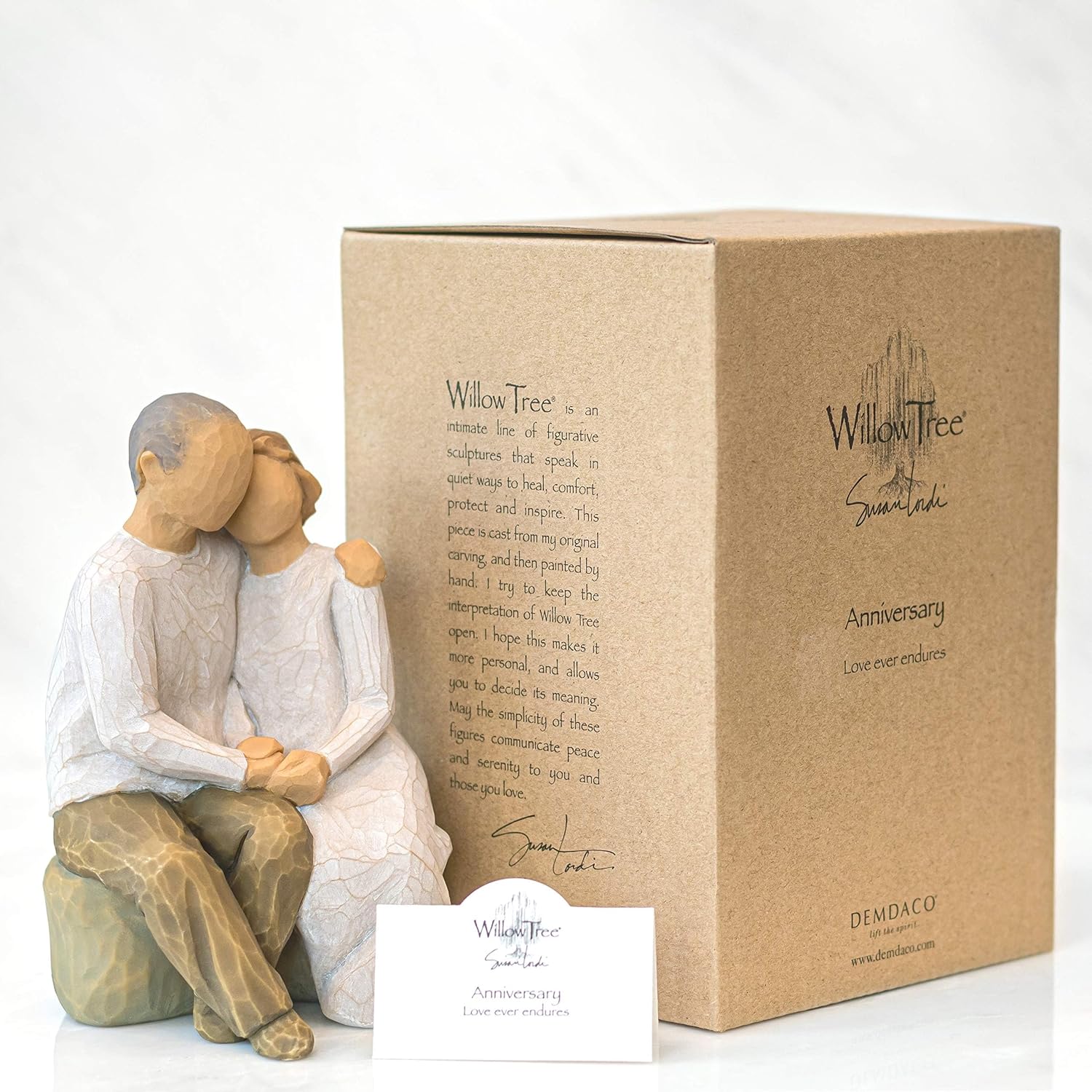 Willow Tree You and Me (Darker Skin), Sculpted Hand-Painted Figure | Cast from a Susan Lordi Original Carving, Expression of Love and Caring, Display on Shelf, Table or Mantel, Fitted Gift Box