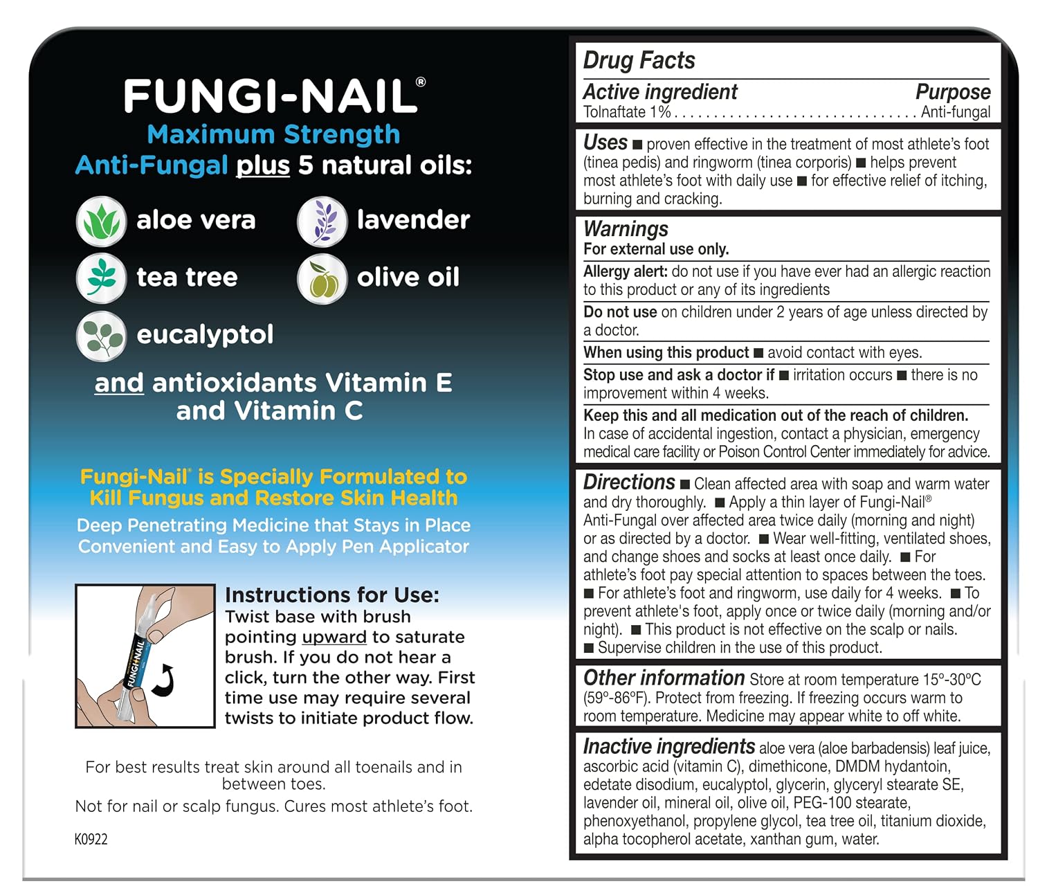 Fungi-Nail Pen Apllicator Anti-Fungal Solution 0.101 Fl Oz