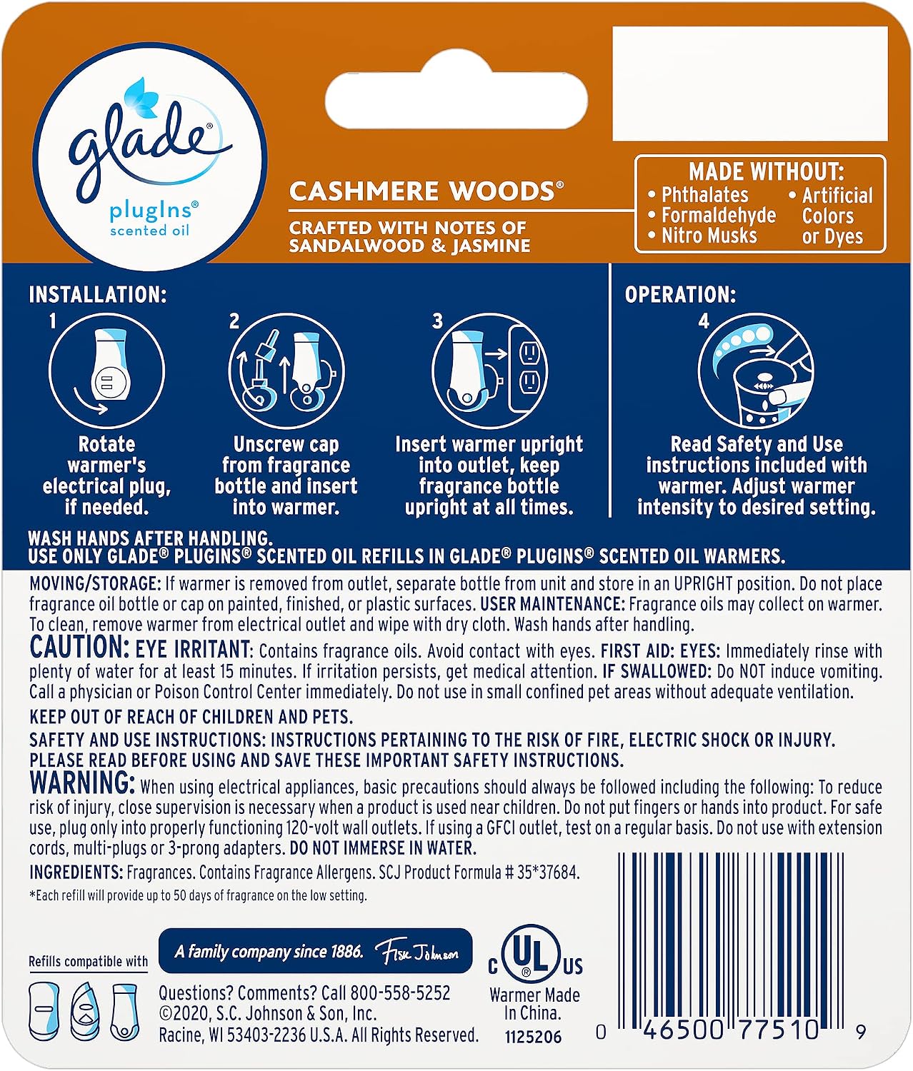 Glade PlugIns Refills Air Freshener Starter Kit, Hawaiian Breeze, Scented and Essential Oils for Home and Bathroom, 0.67 Fl Oz, 1 Warmer + 1 Refill