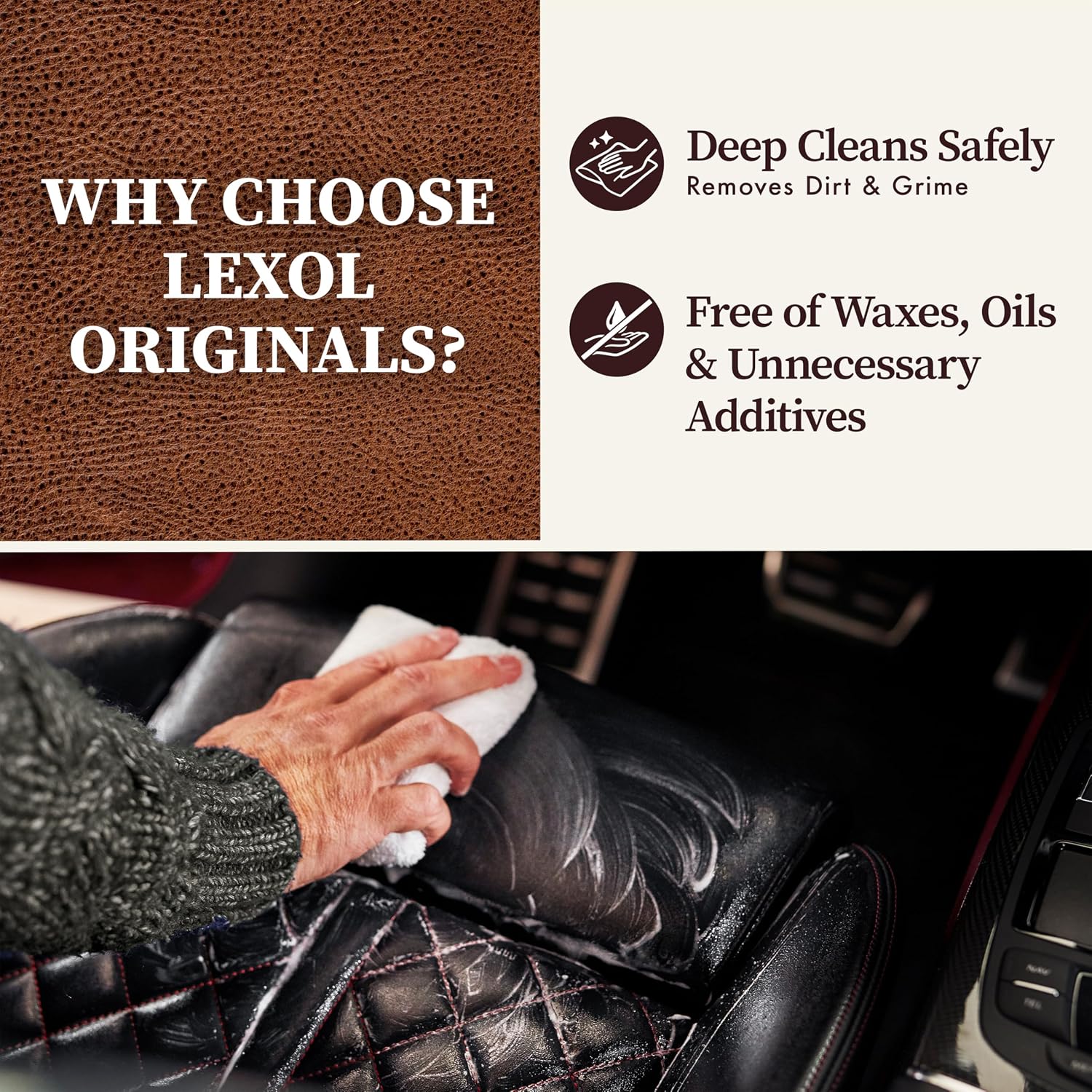 Lexol All Leather Cleaner 8 oz – Deep Cleaning formula for car interior, couches, furniture, shoes, boots, purses, jackets, gloves, saddles and motorcycle gear