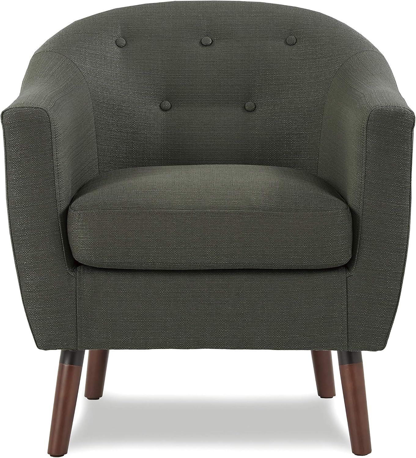Homelegance Lucille Modern Accent Chair, Upholstered Reading Chair with Button-Tufted Back, Sloped Arms, Removable Seat Cushion Cover and Espresso Wood Legs, for Living Room, Bedroom or Office, Blue
