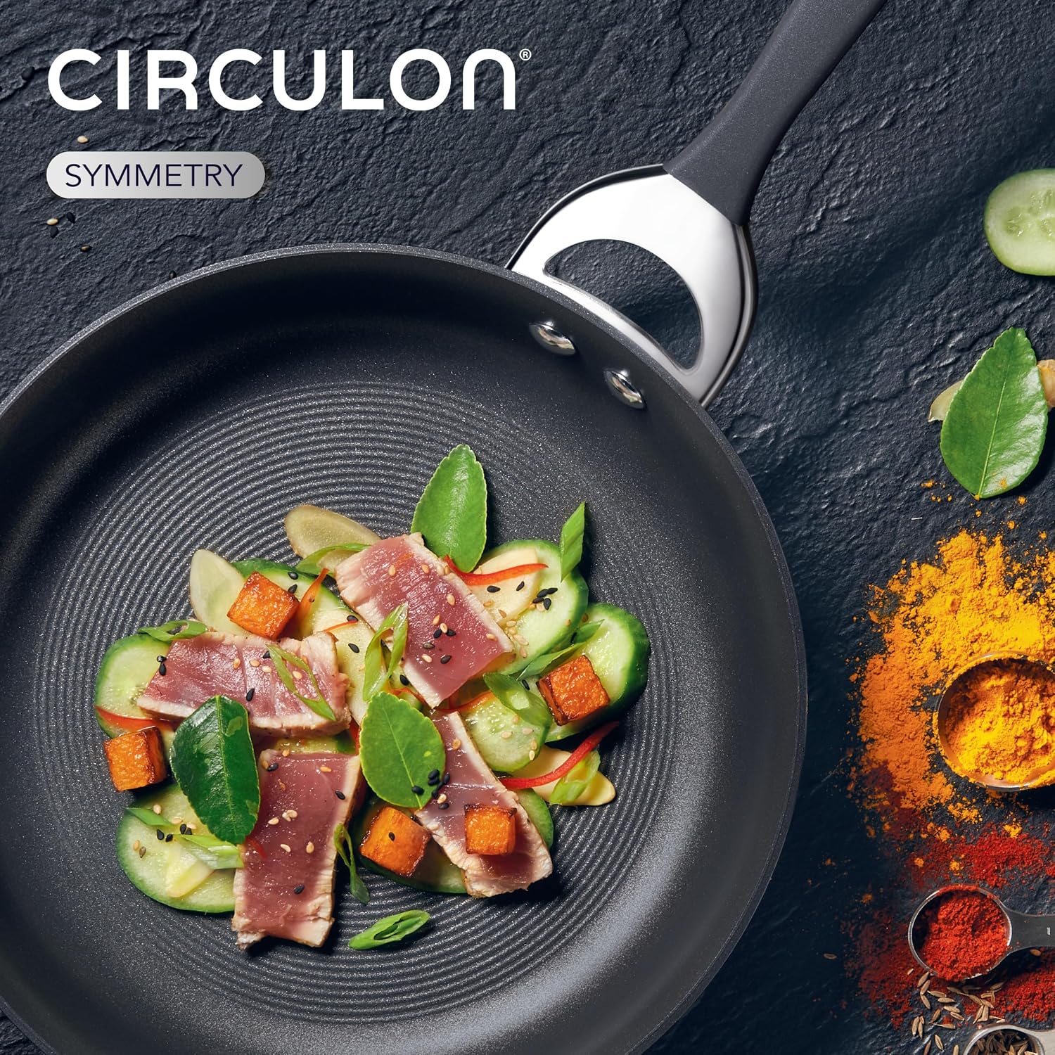 Circulon Symmetry Hard Anodized Nonstick Induction Frying Pan, 8.5-Inch Fry Pan, Black