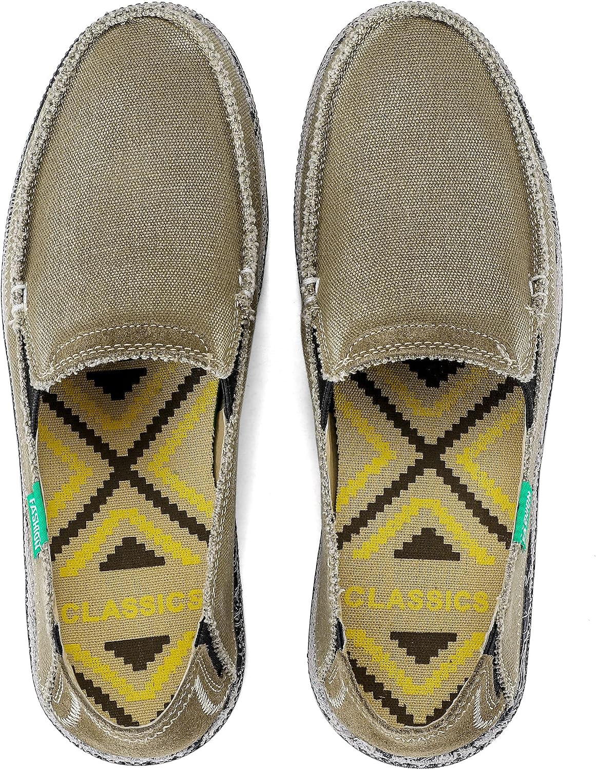VILOCY Mens Slip on Deck Shoes Casual Canvas Loafers Beach Boat Shoes Zero Drop Vintage Flat