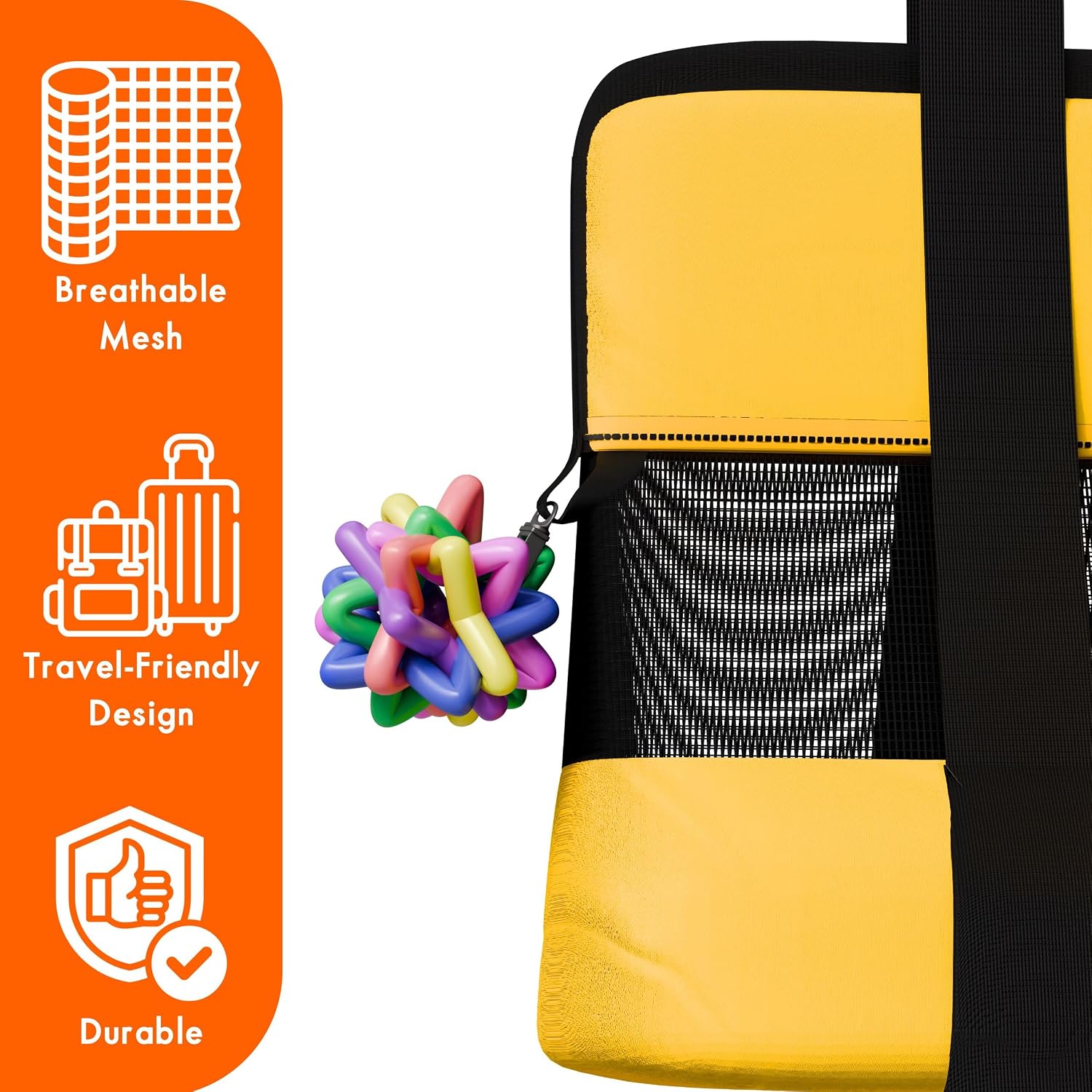 17" Soft Sided Cat and Dog Pet Carrier Bag for Travel with Bonus Toy Ball - Ideal and Compatible for Small Cats and Dogs - Versatile and TSA Airline