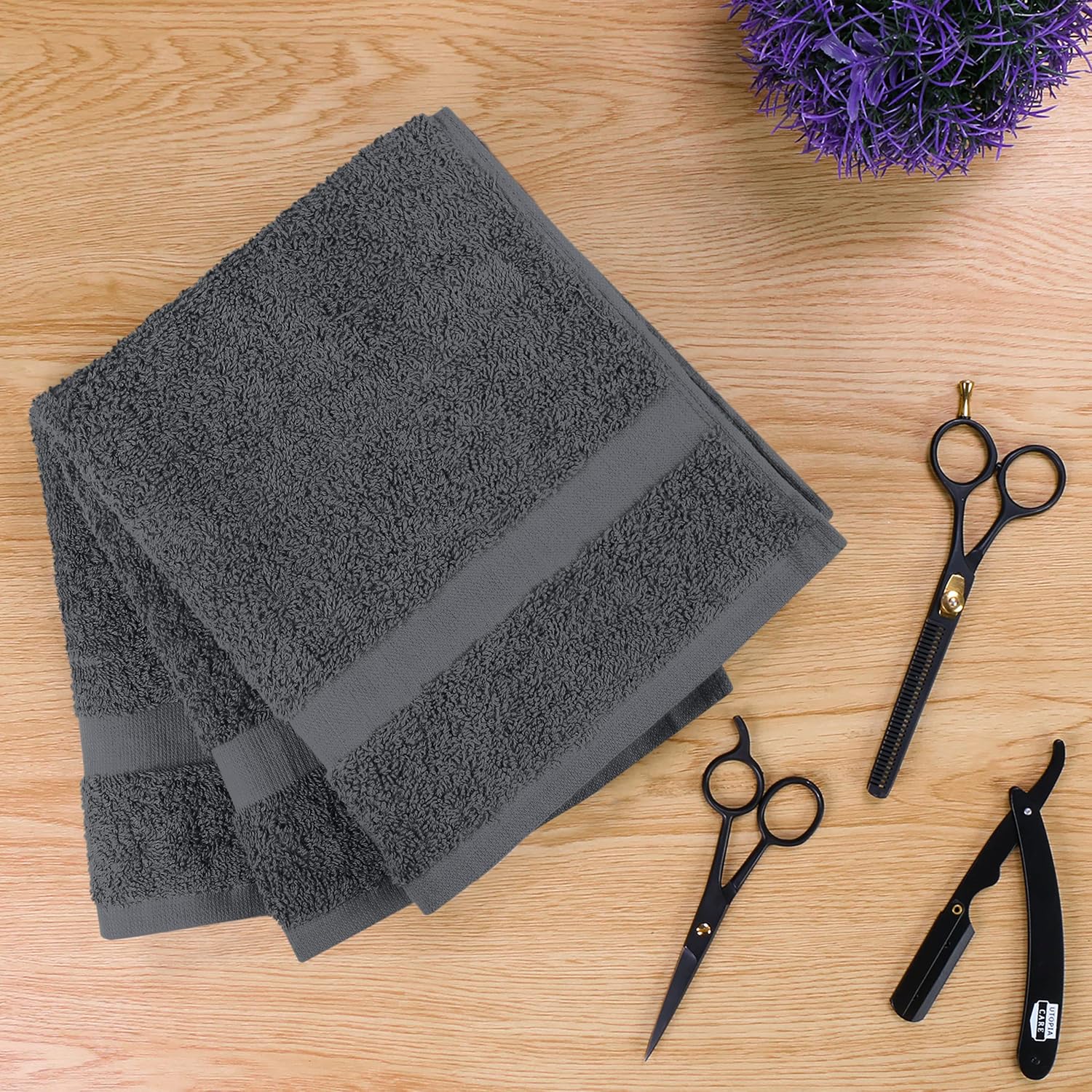 Utopia Towels Salon Towels, Pack of 24, 16x27 in, 100% Cotton, White | Highly Absorbent Lightweight Cotton Salon Towels for Hand, Gym & Beauty Care - Soft, Ideal for Spa & Home Hair Care