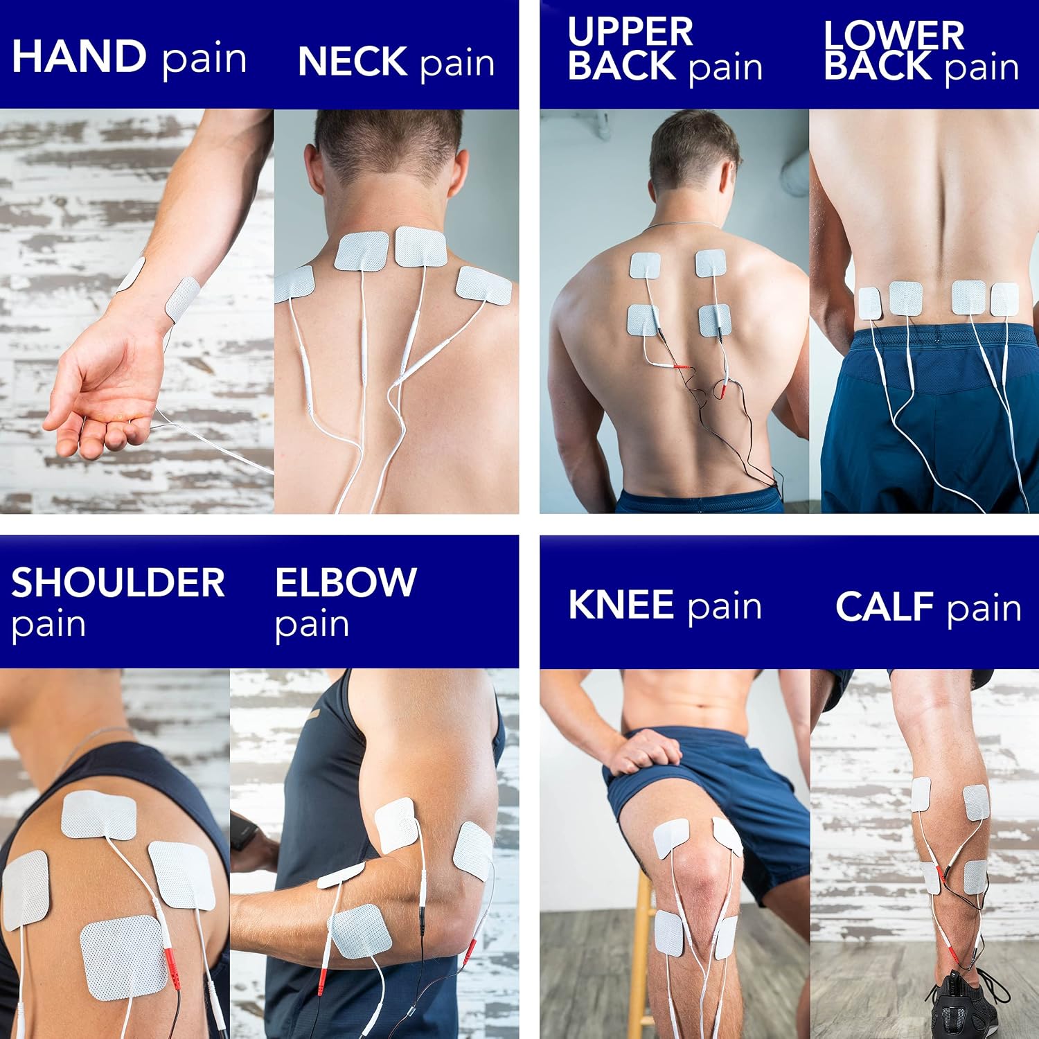 Roscoe Medical TENS Unit and EMS Muscle Stimulator – 16 Electrodes Included, 4-Channel OTC TENS Machine for Back Pain Relief, Lower Back Pain Relief