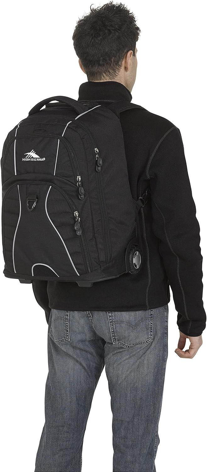 High Sierra Freewheel Wheeled Laptop Backpack, True Navy, 20.5 x 13.5 x 8-Inch