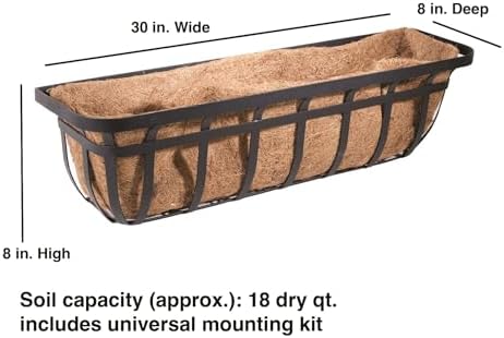 Panacea Products, Flat Iron Series Window/Deck Planter, Black