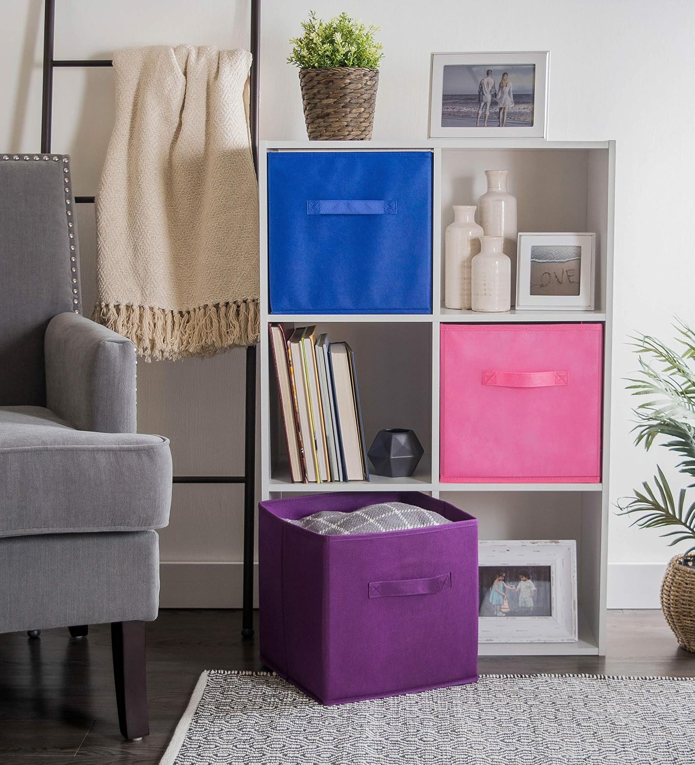 DII Collapsible Storage Organizer Bin, Large, 13" Cube, Pink, 2 Count