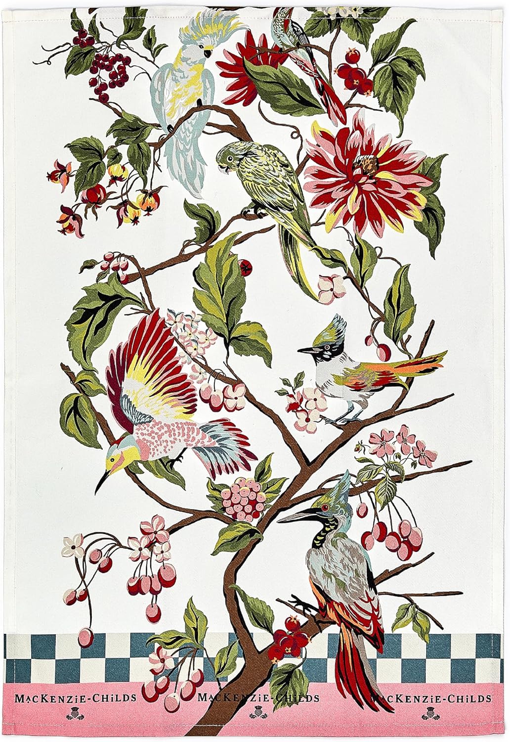 MACKENZIE-CHILDS Cotton Dish Towel, Hydrangea Tea Kettle