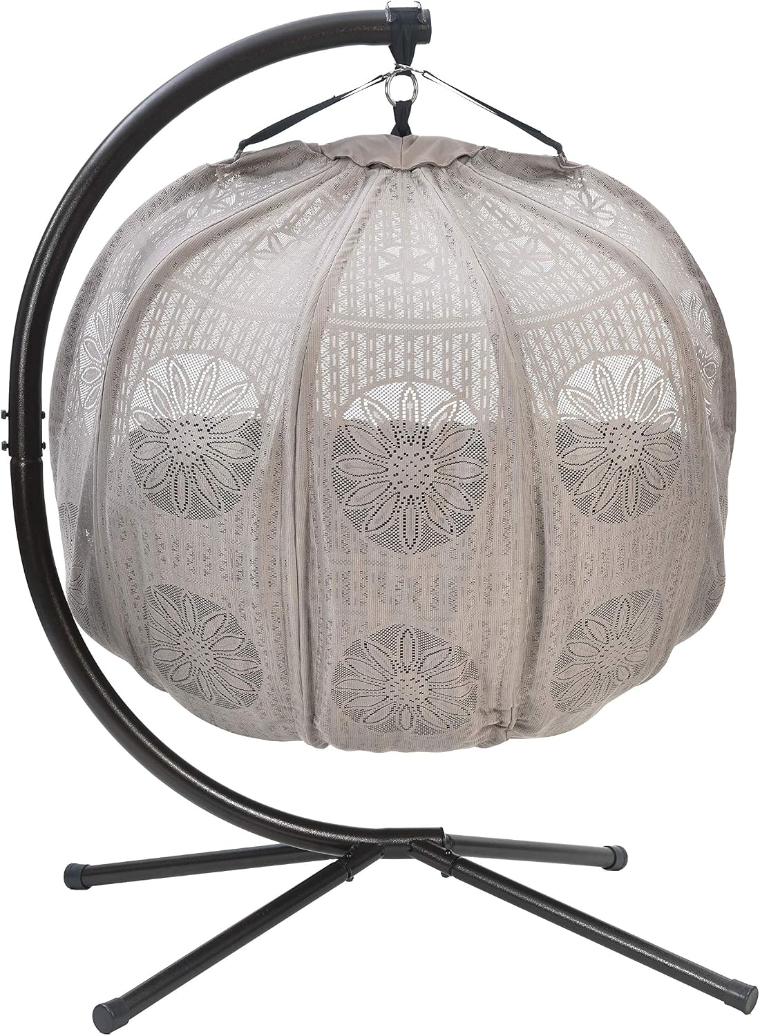 FlowerHouse Hanging Pumpkin Patio Chair - Dreamcatcher Black Cushion