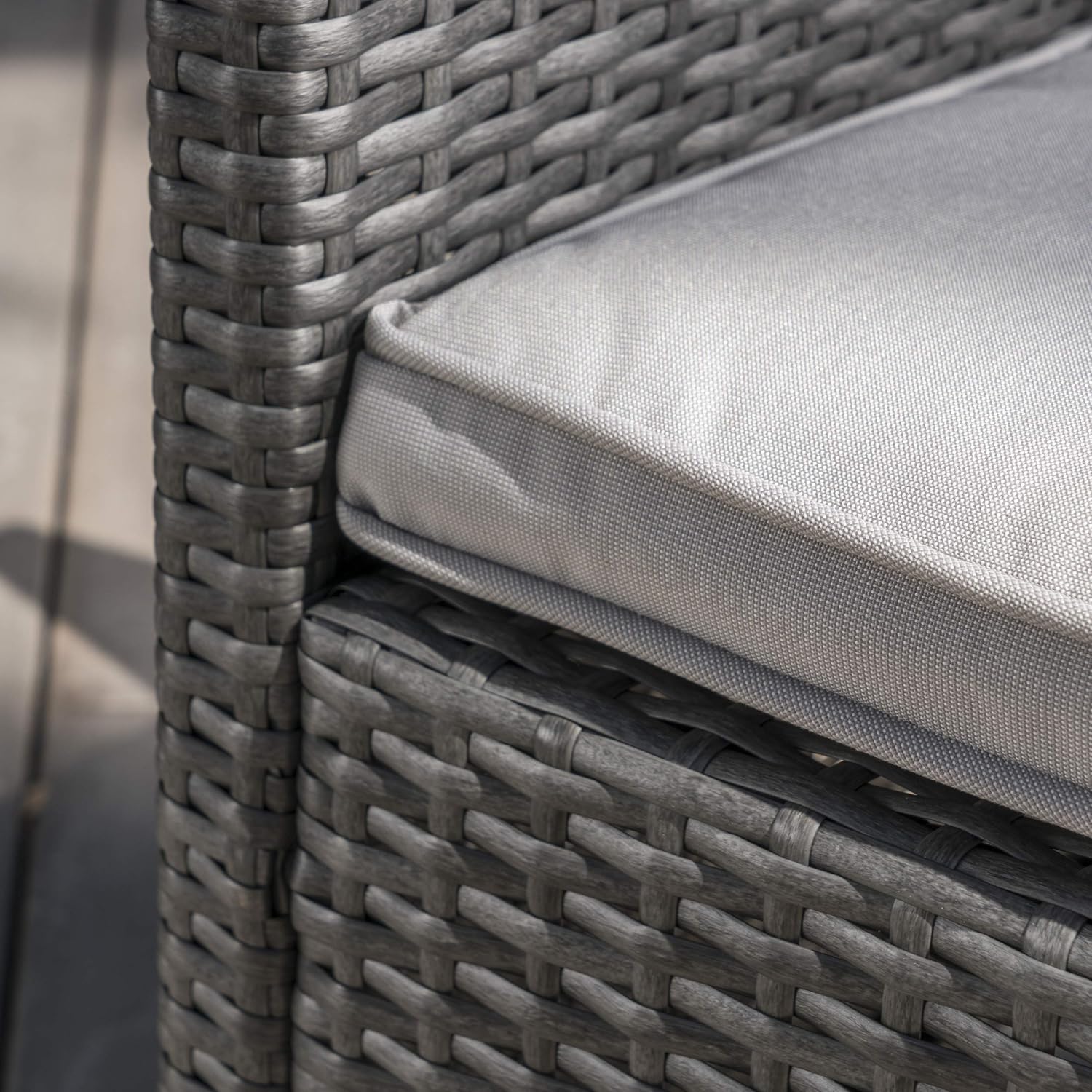 Christopher Knight Home Cypress Outdoor Wicker Dining Chairs with Water Resistant Cushions, 2-Pcs Set, Grey / Light Grey / Dark Grey