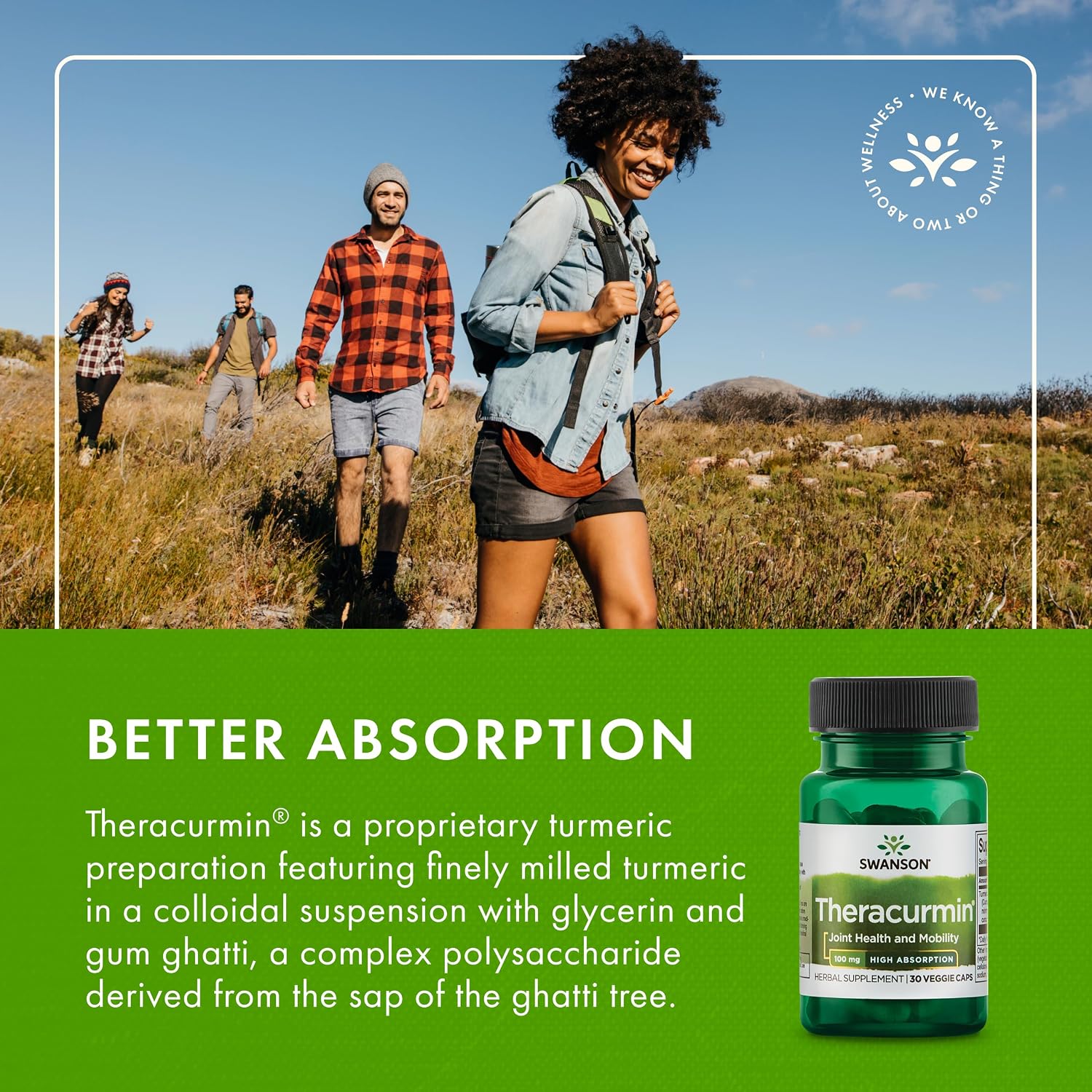 Swanson Theracurmin - Herbal Supplement Supporting Joint Health & Mobility - Formulated for High Absorption - (30 Capsules, 100mg Each)