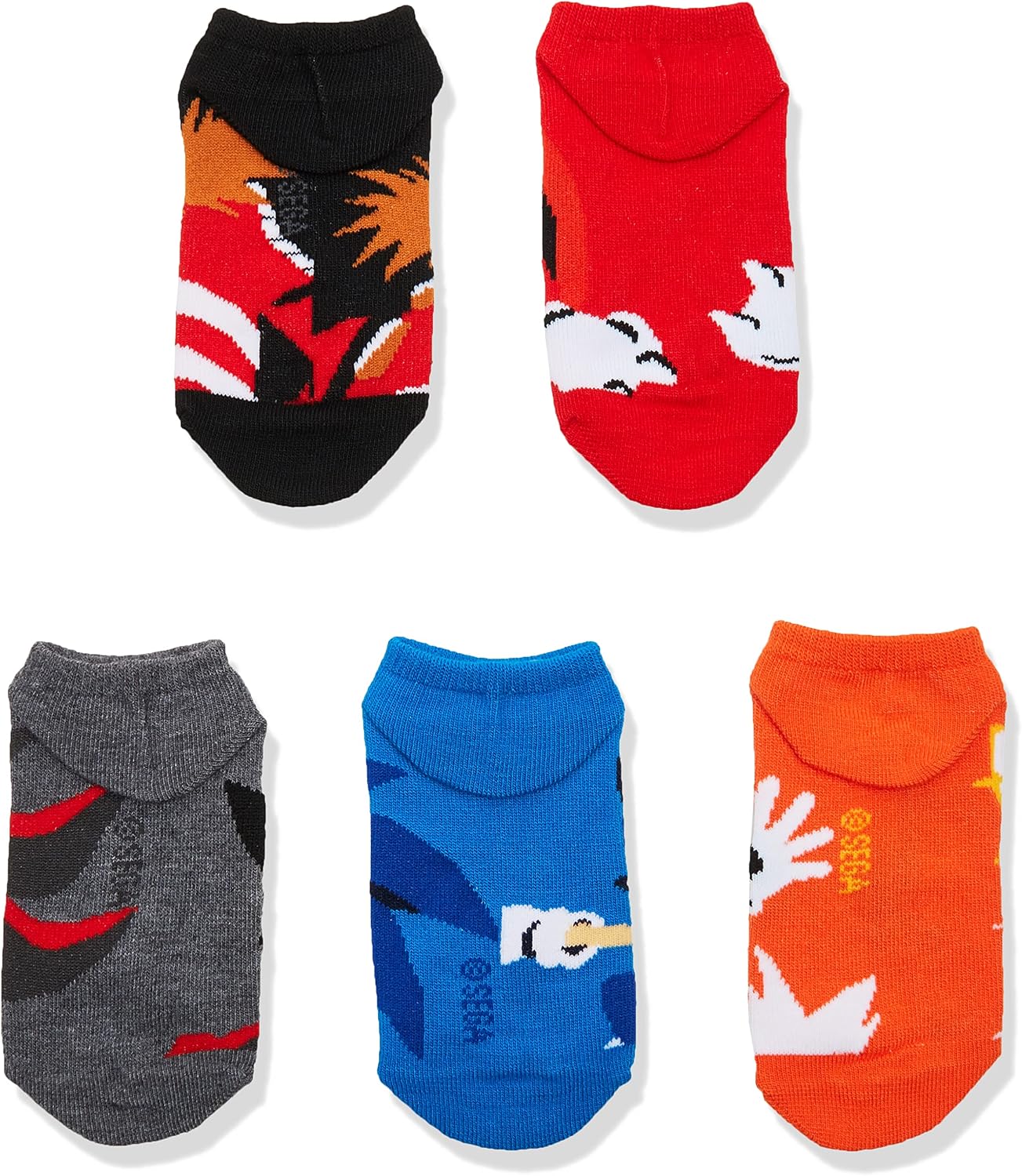 Sonic The Hedgehog boys 5 Pack No Show Socks