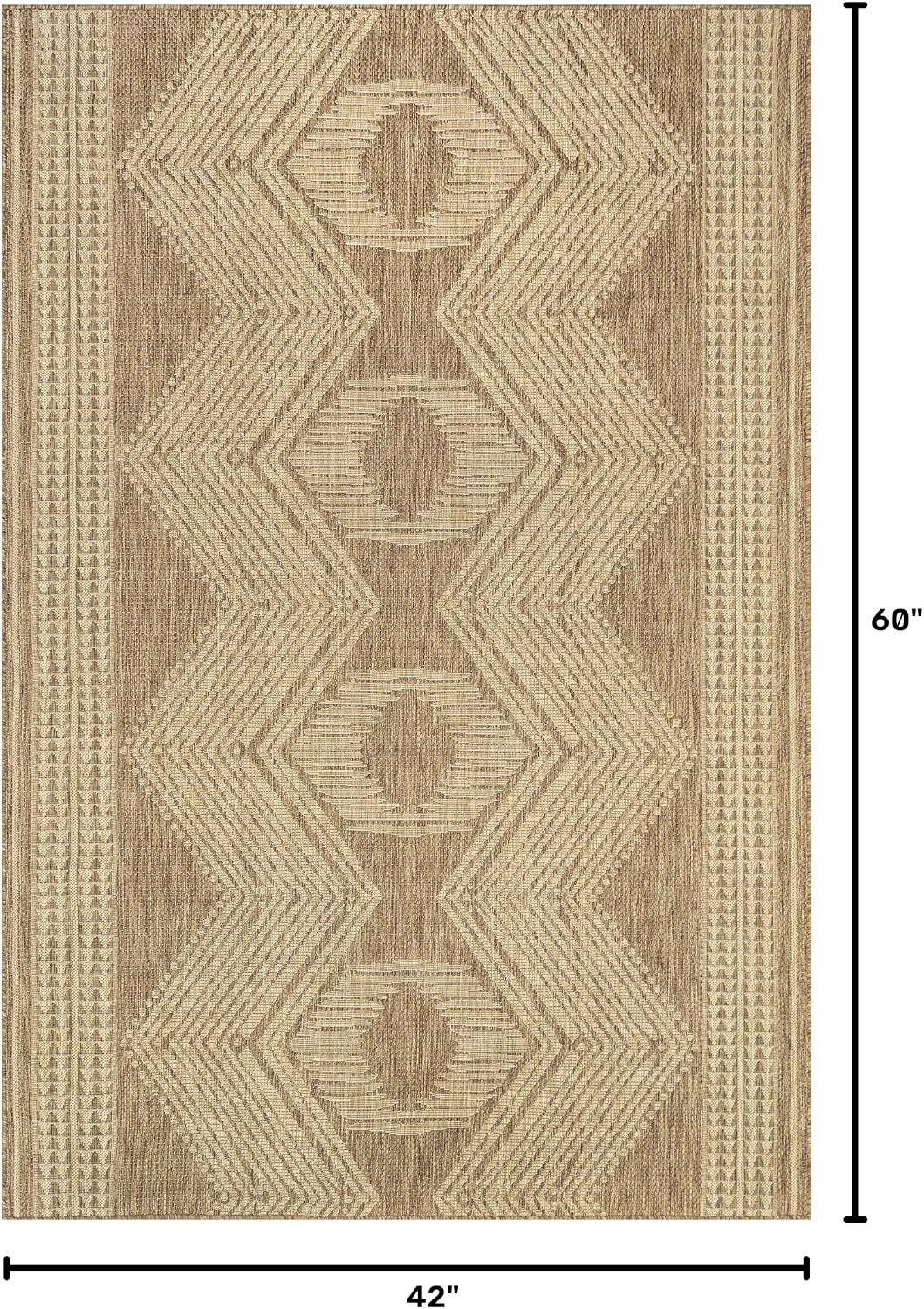 nuLOOM Ranya Light Brown Geometric Indoor/Outdoor Area Rug, 4' x 5'