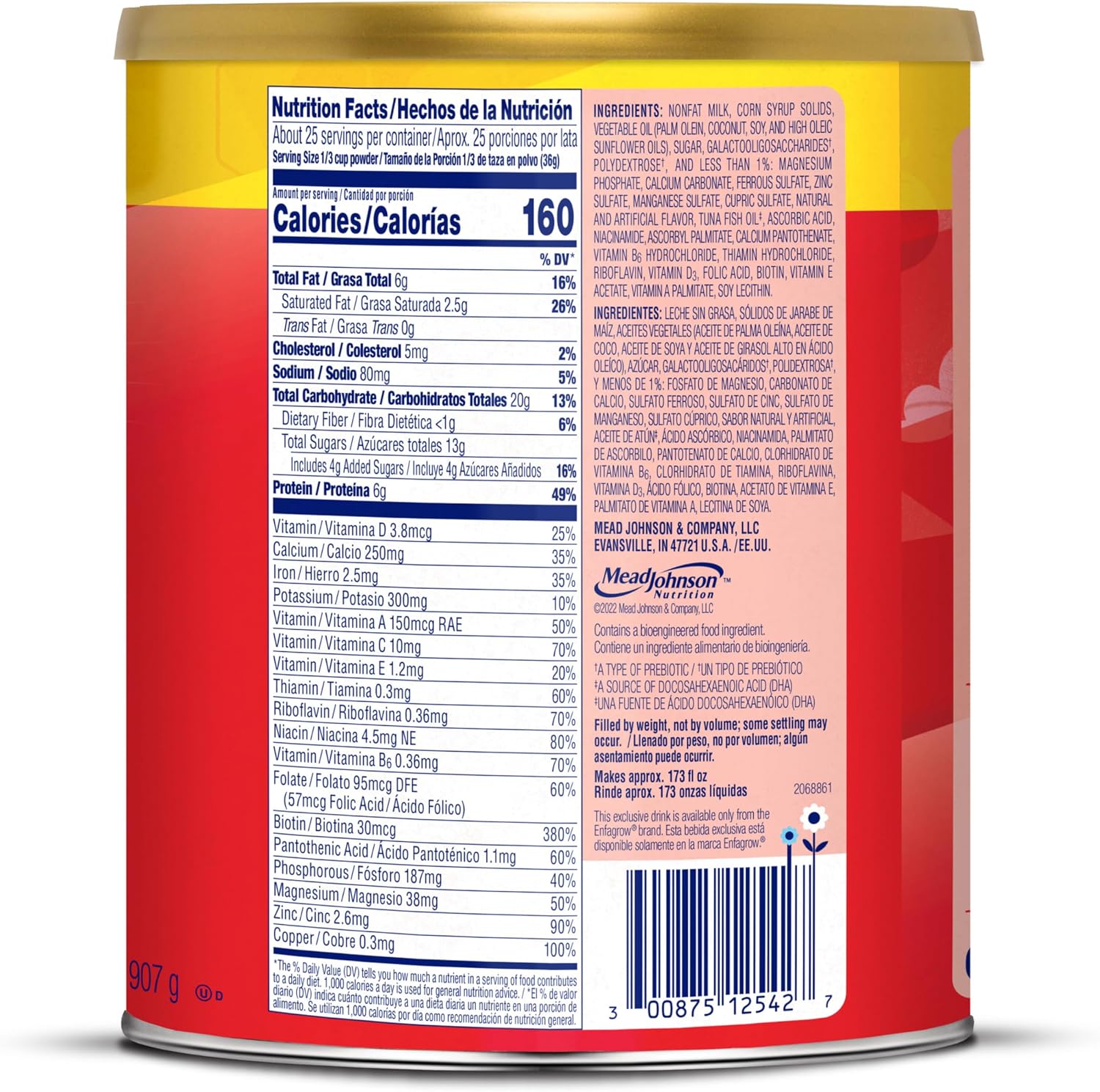 Enfagrow Premium Toddler Milk Nutritional Drink, Enfagrow Toddler Drink, Try Our Brain-Supporting Trio, 32oz Can