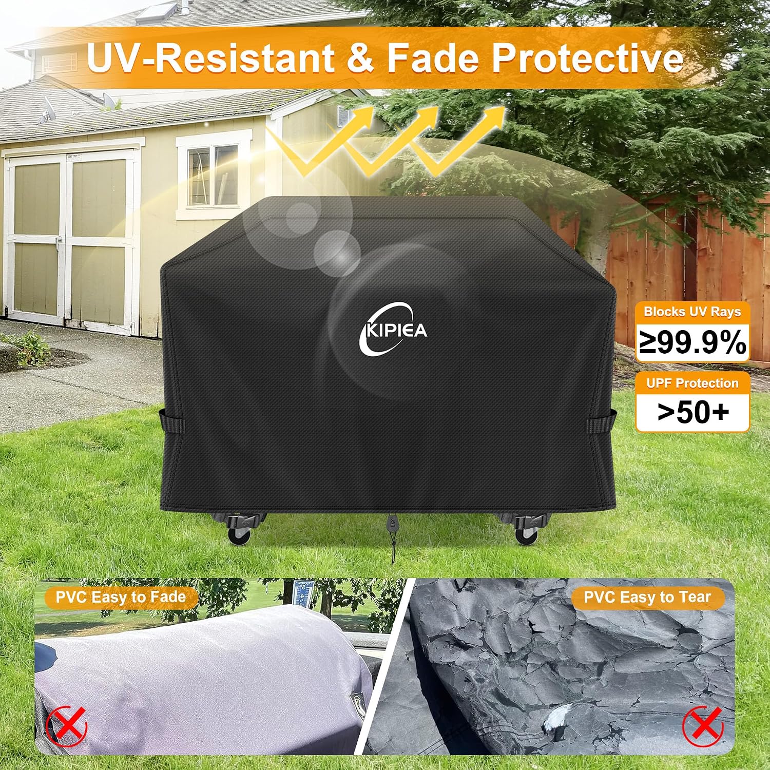 600D Vertical Smoker Cover for Pit Boss 3/4 / 5/7 Series, Waterproof Pellet Grill Cover, 73550, UV Resistant, No Tear, No Fading