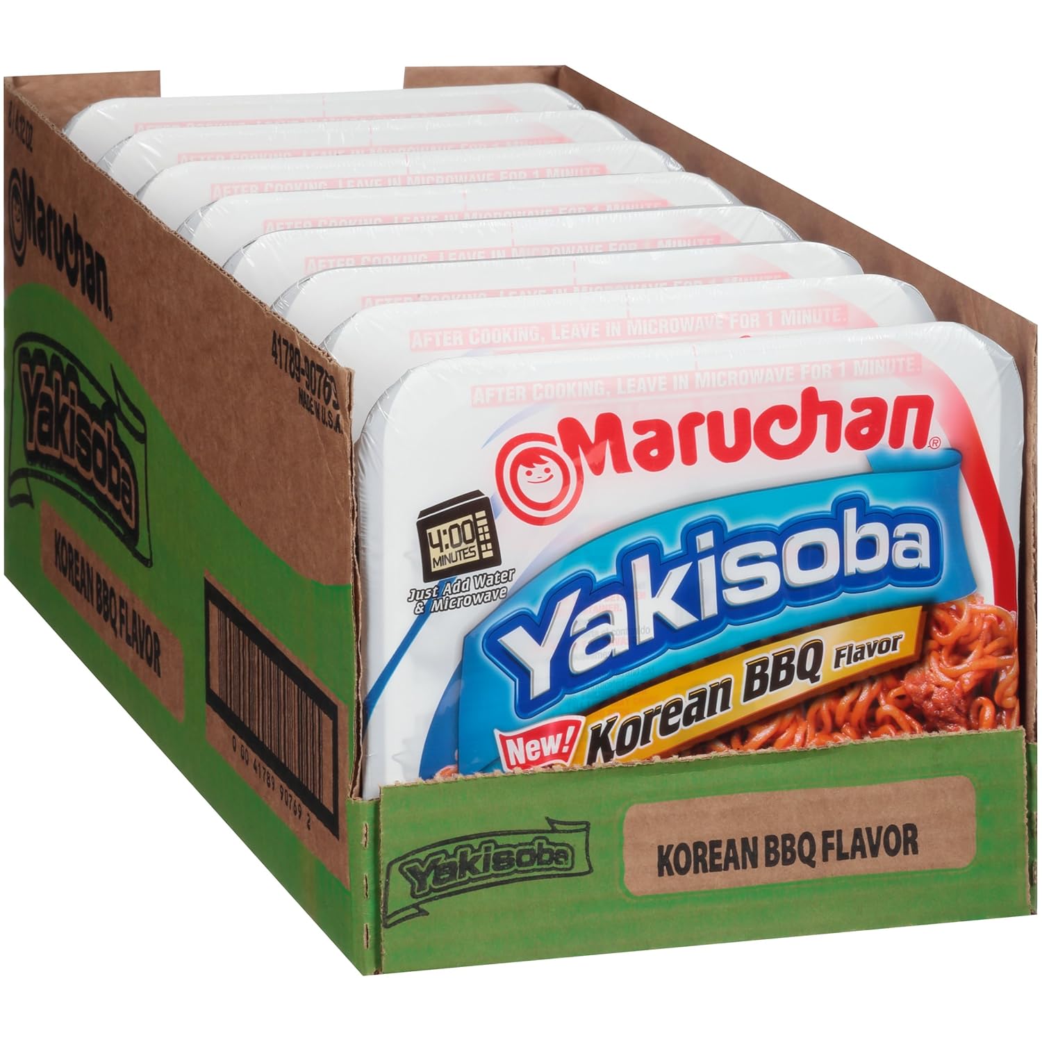 Maruchan Yakisoba, Spicy Chicken Flavor – Stir-Fried Japanese Instant Ramen Noodles, High Protein Microwavable Meal – 4.11 Oz. (8 Pack)