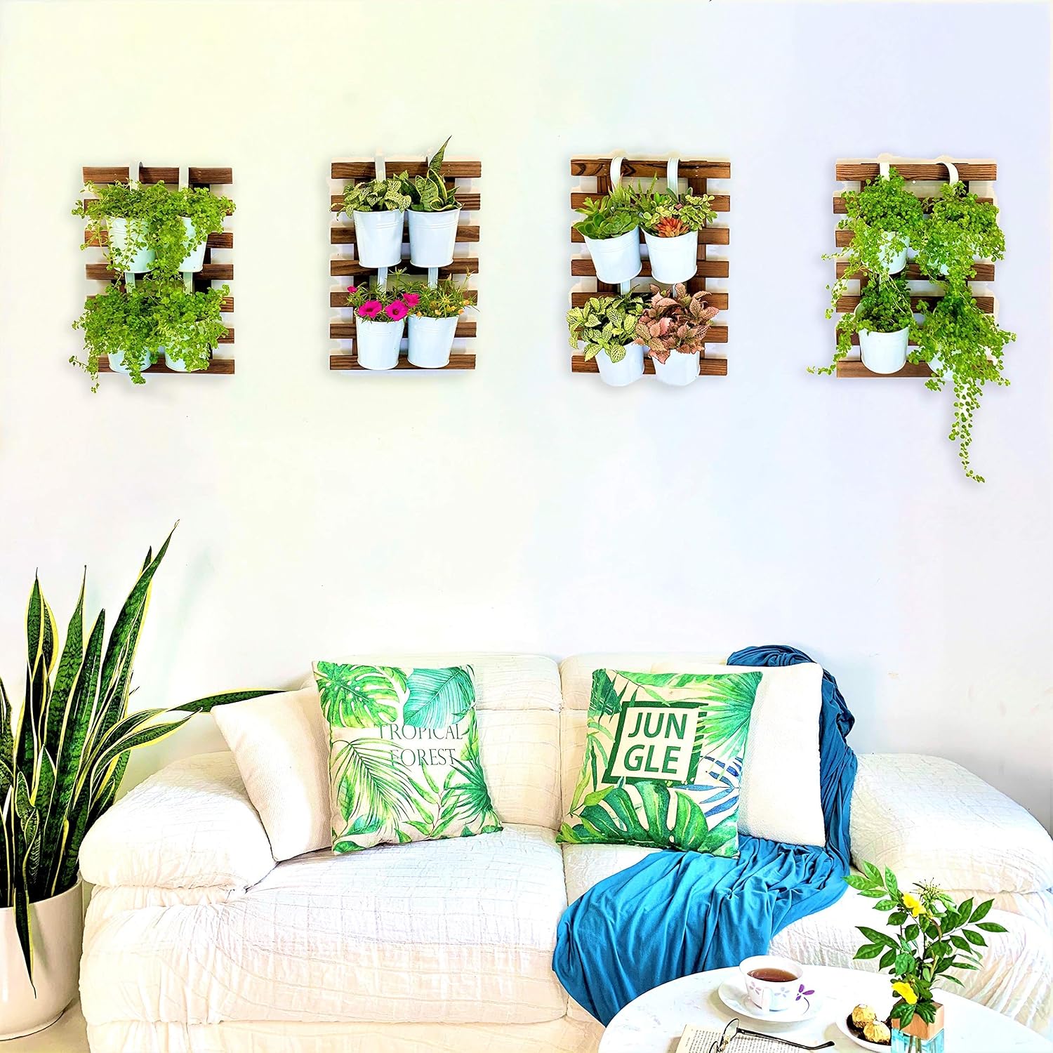ShopLaLa Wall Planter (60cm, 2 Pack) Hanging Planters for Indoor Plants