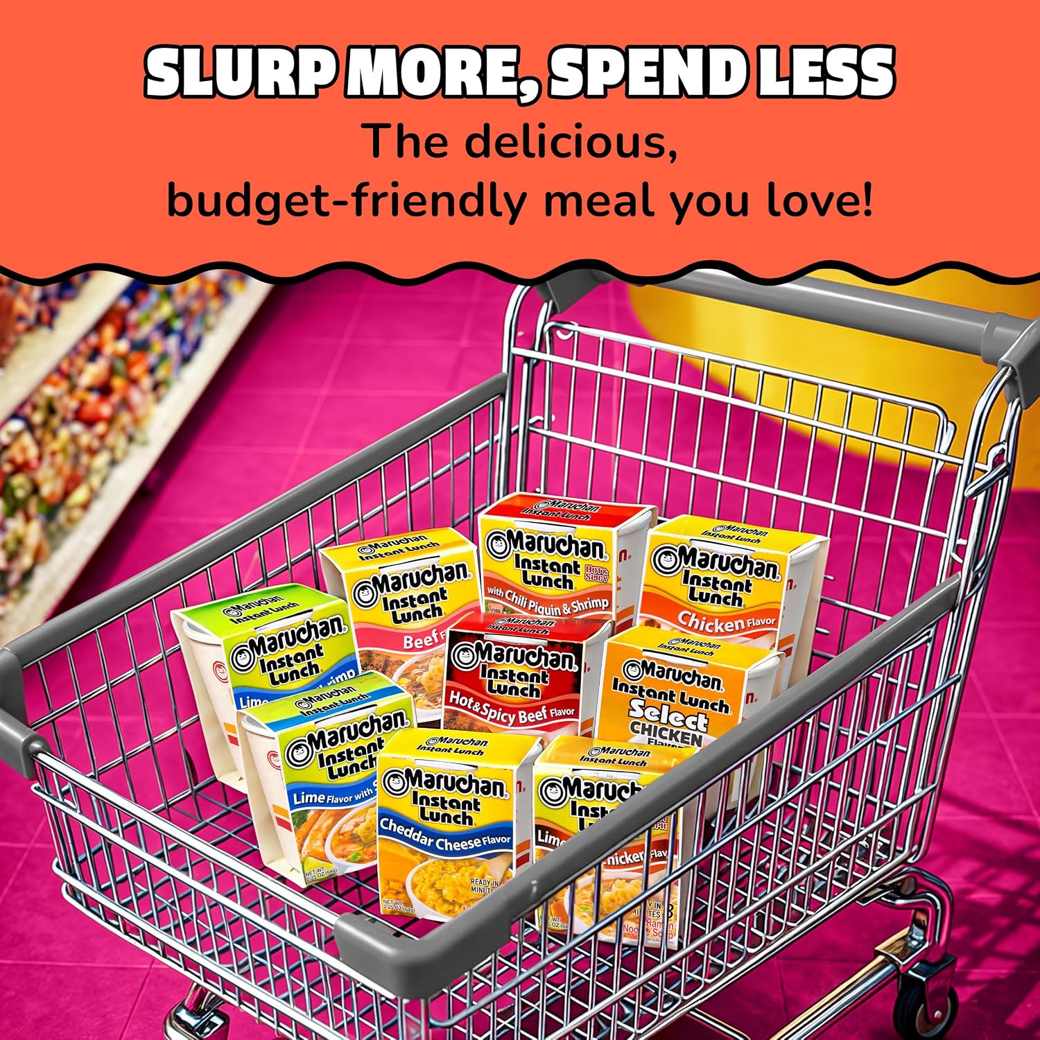 Maruchan Instant Lunch Ramen Noodles, Cheddar Cheese Flavor – Japanese-Style Instant Noodle Soup, Easy Meal Ready in 3 Minutes – 2.25 Oz. (12 Pack)