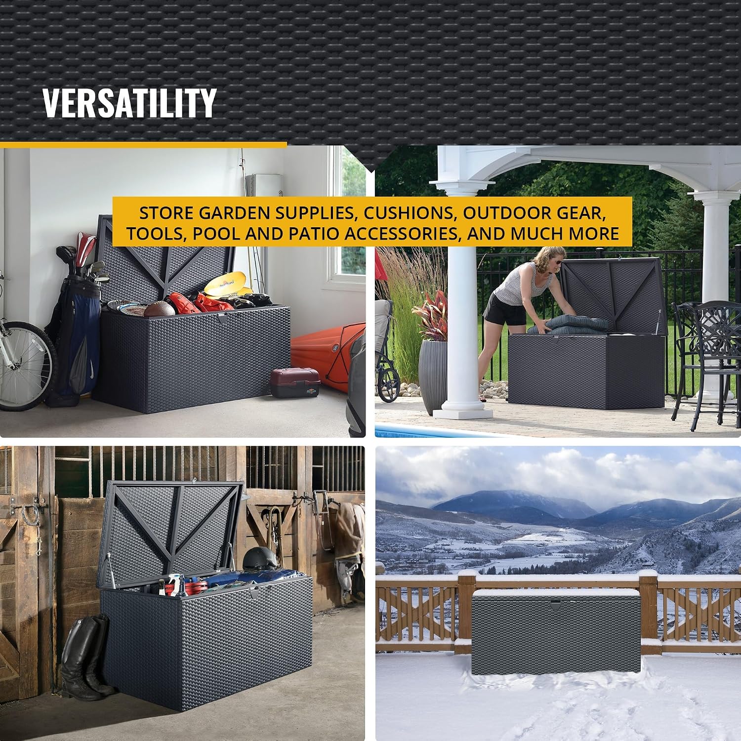 Arrow 4' x 2' x 2' Spacemaker Espresso 134 Gallon Hot-Dipped Galvanized Steel Storage Deck Box