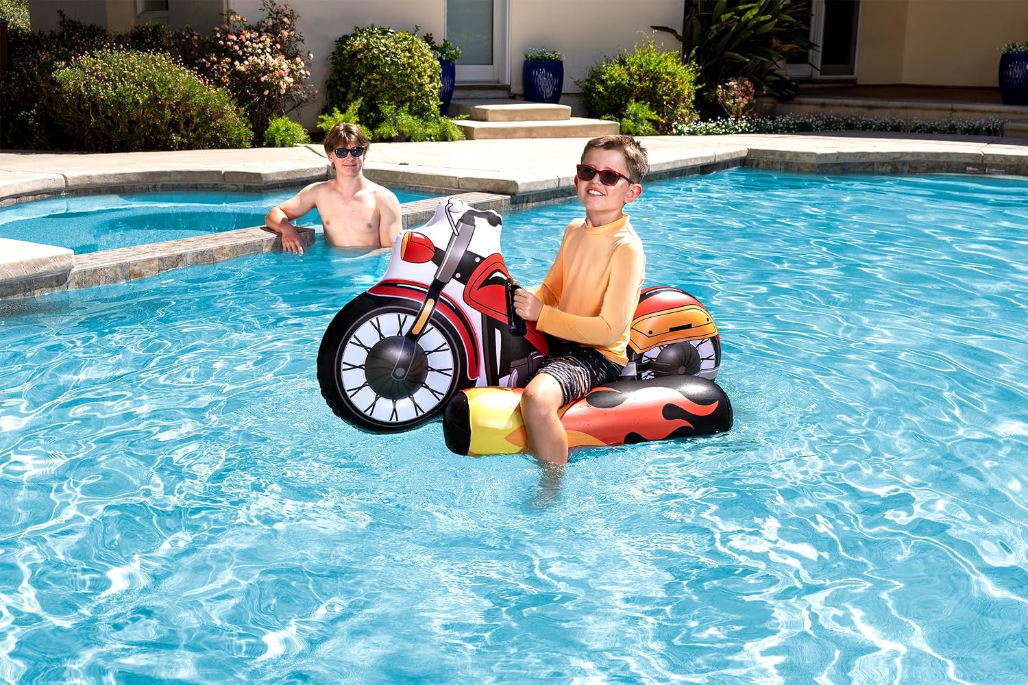Poolmaster Inflatable Swimming Pool Float Rider Pool Toy for Kids, Motorcycle
