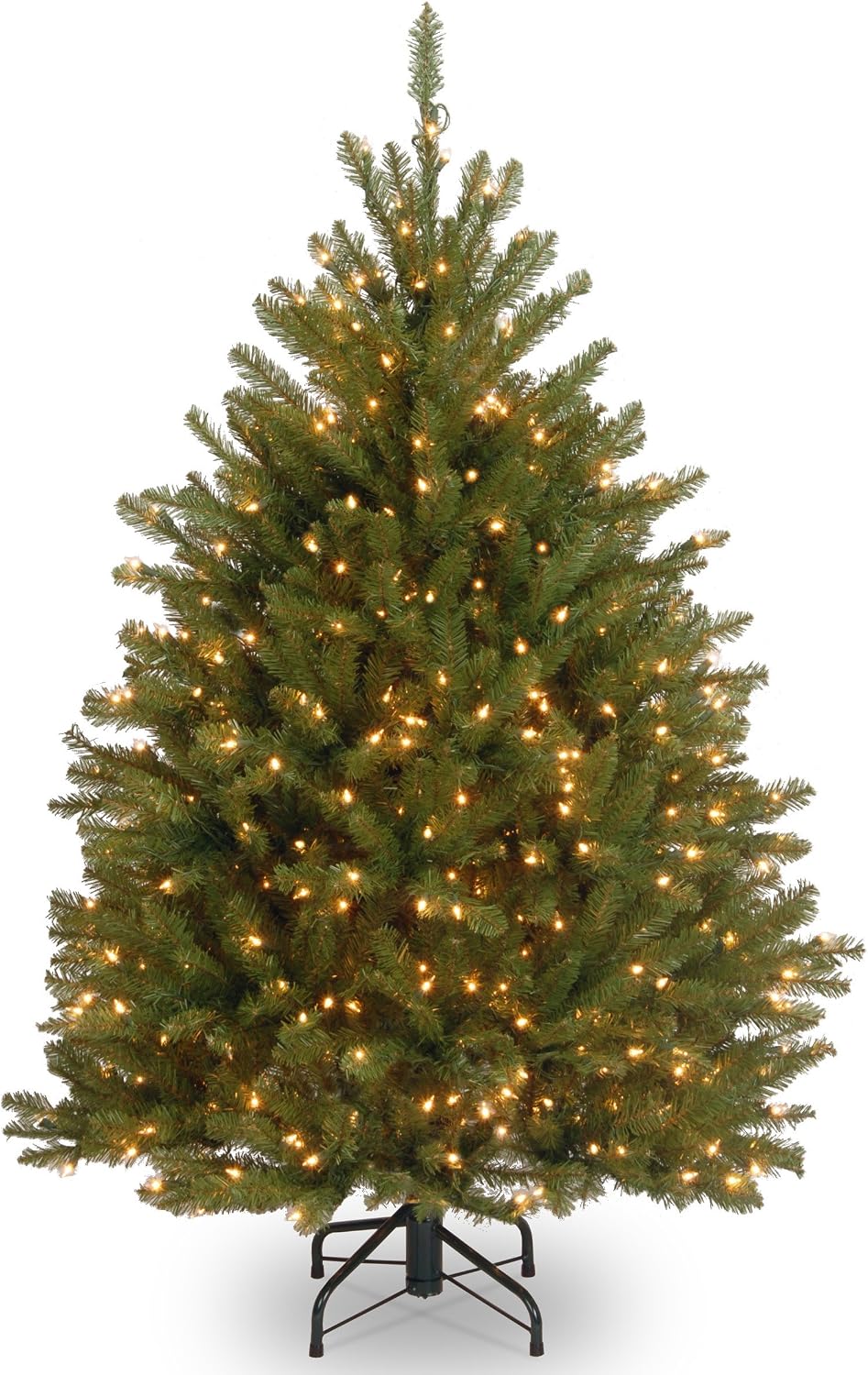 National Tree Company 7ft Pre-Lit Dunhill Fir Artificial Christmas Tree | 700 Clear Lights, 2,144 Tips, Includes Stand, Green