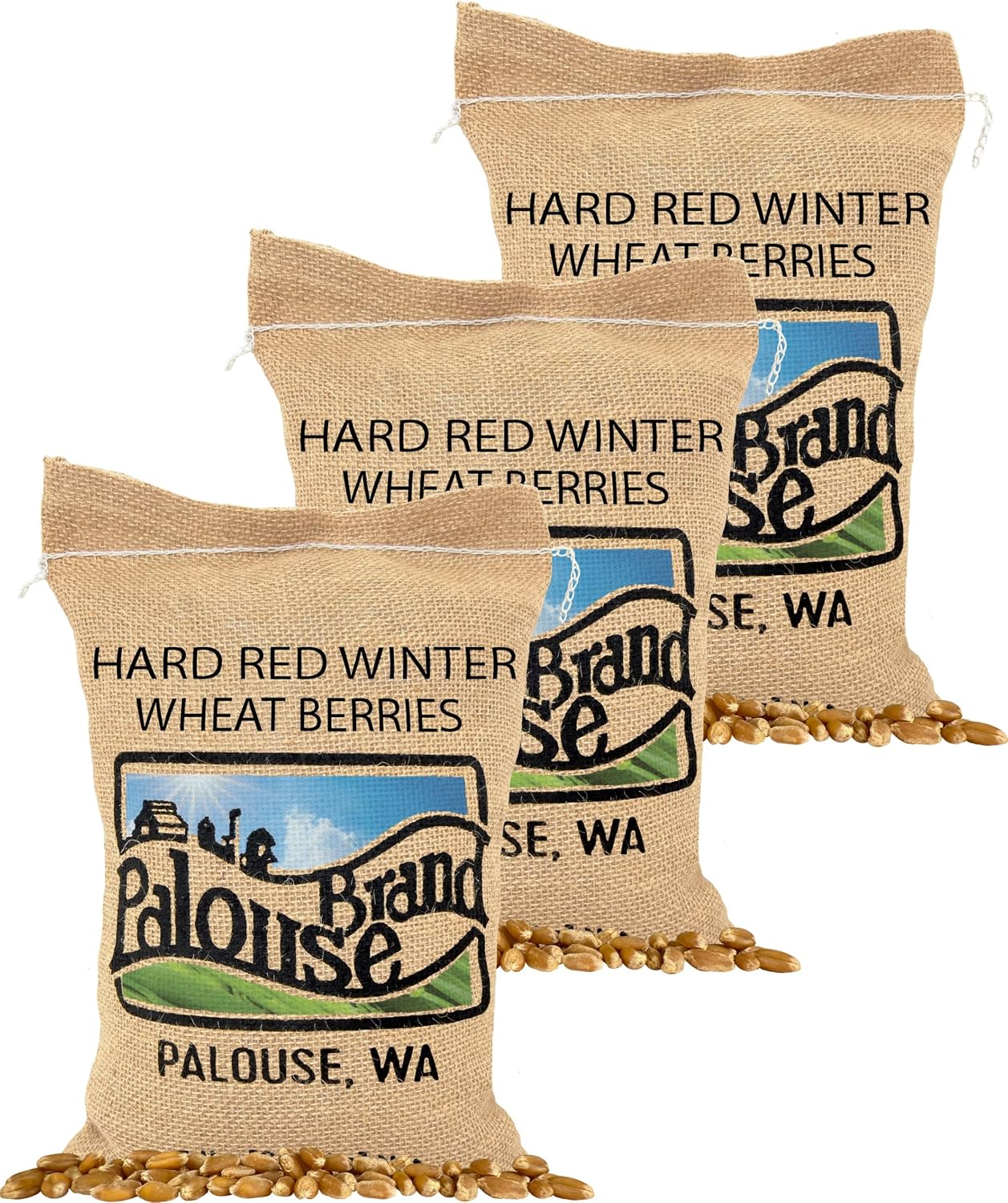 Palouse Brand Certified Glyphosate Residue Free Hard Red Spring Wheat Berries | 25 LBS Bag | Family Farmed in Washington State | Sproutable | Non-GMO Project Verified | Kosher