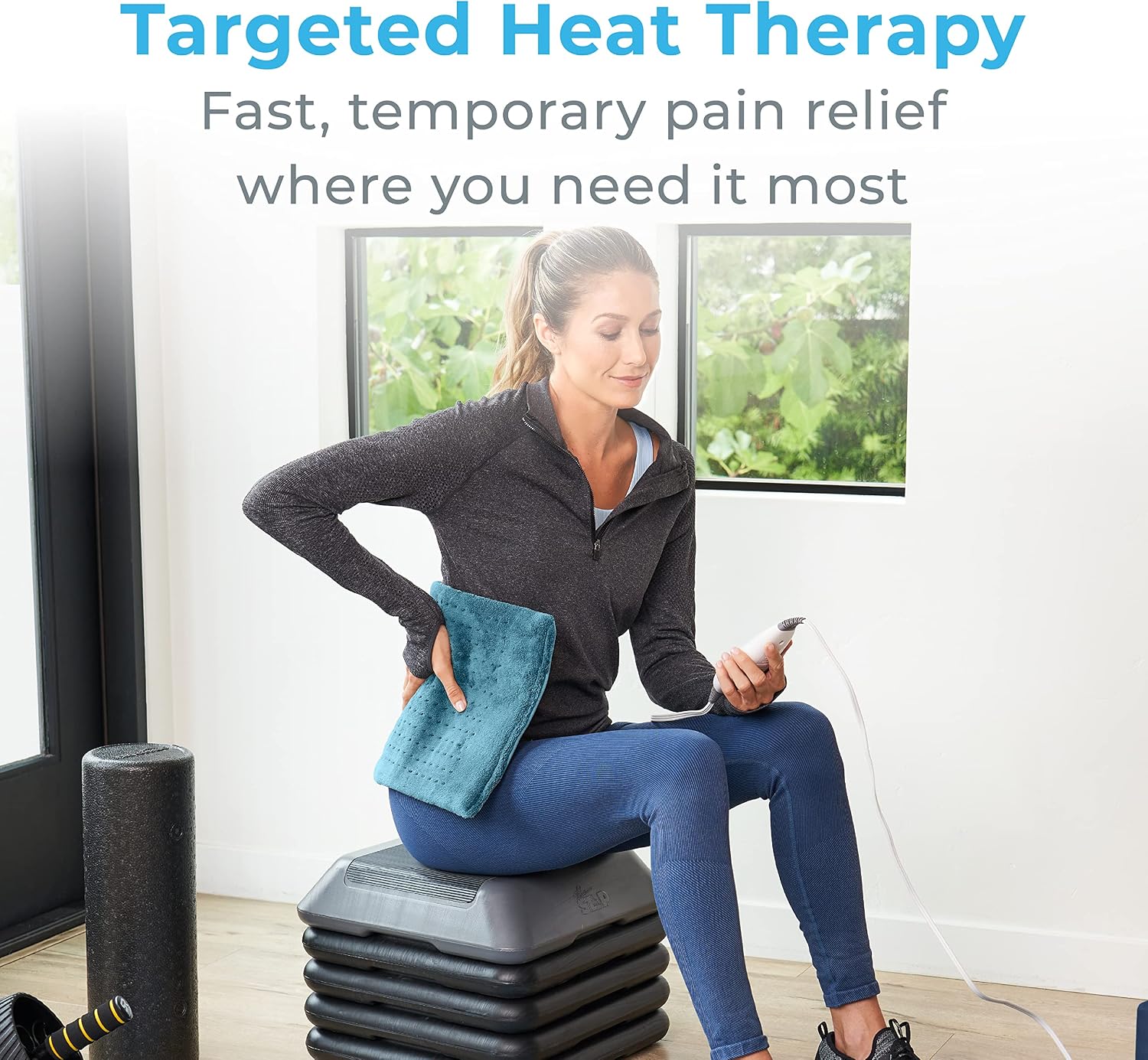 Pure Enrichment® PureRelief® XL Heating Pad - 12" x 24" Electric Heating Pad for Back Pain & Cramps, 6 Heat Settings, Soft Machine Wash Fabric, Auto-Off & Moist Heat (Charcoal Gray)
