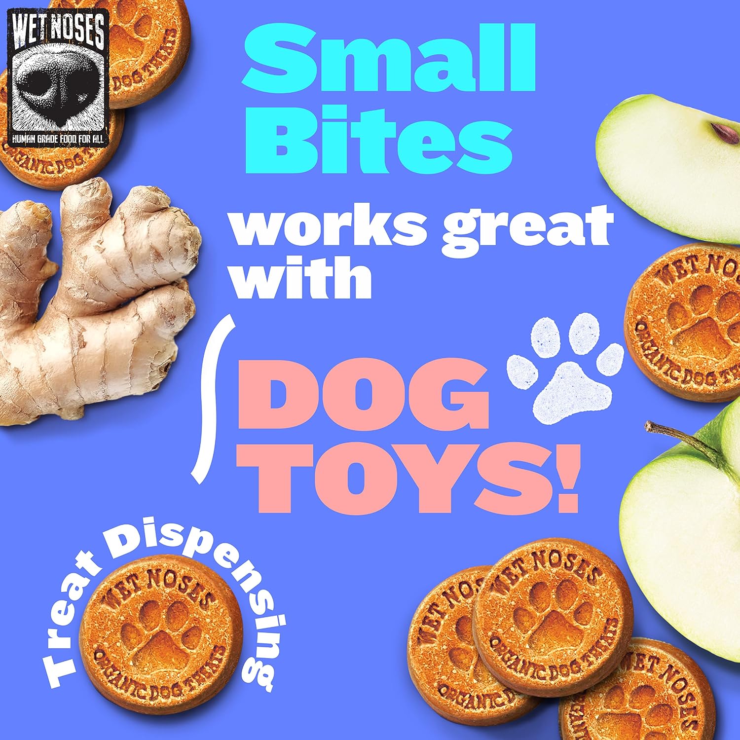 Wet Noses Organic Crunchy Dog Treats – All-Natural, Human-Grade, Non-GMO, Healthy Training & Delicious Snacks for Dogs