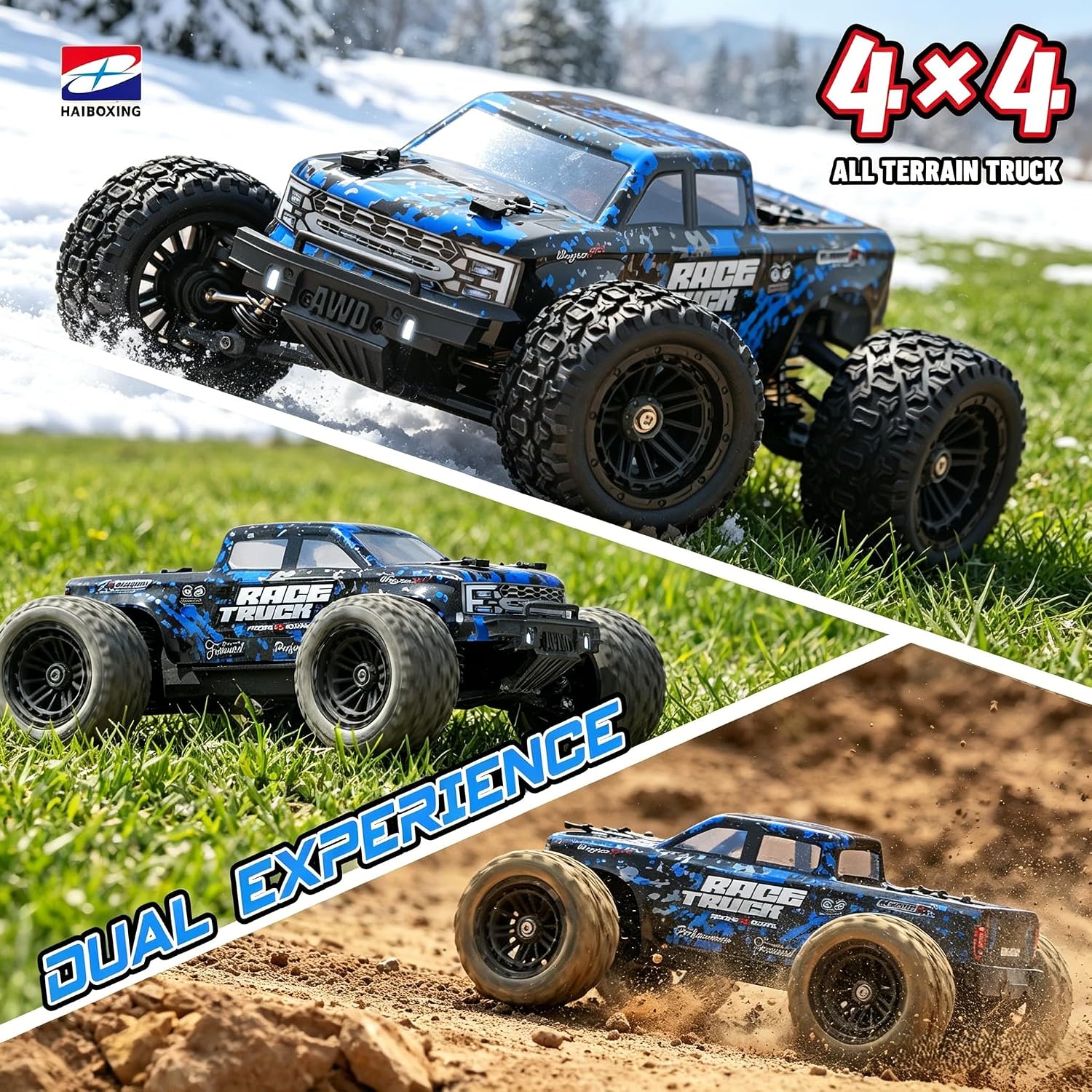 HAIBOXING RC Cars 1/18 Scale 4WD Off-Road Monster Trucks with 36+KM/H High Speed