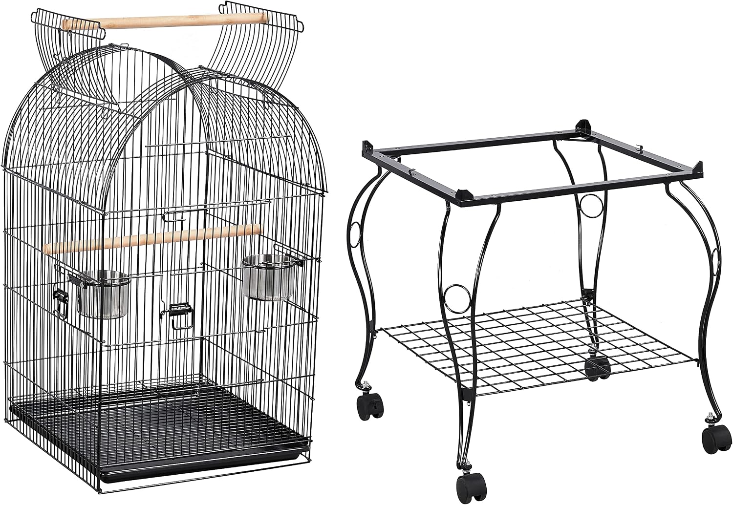 Yaheetech 59-inch Dome Open Top Large Medium Parrot Bird Cage On Stand for Sun Parakeets Conures Quaker Parrot Rolling Cockatiel Bird Cage