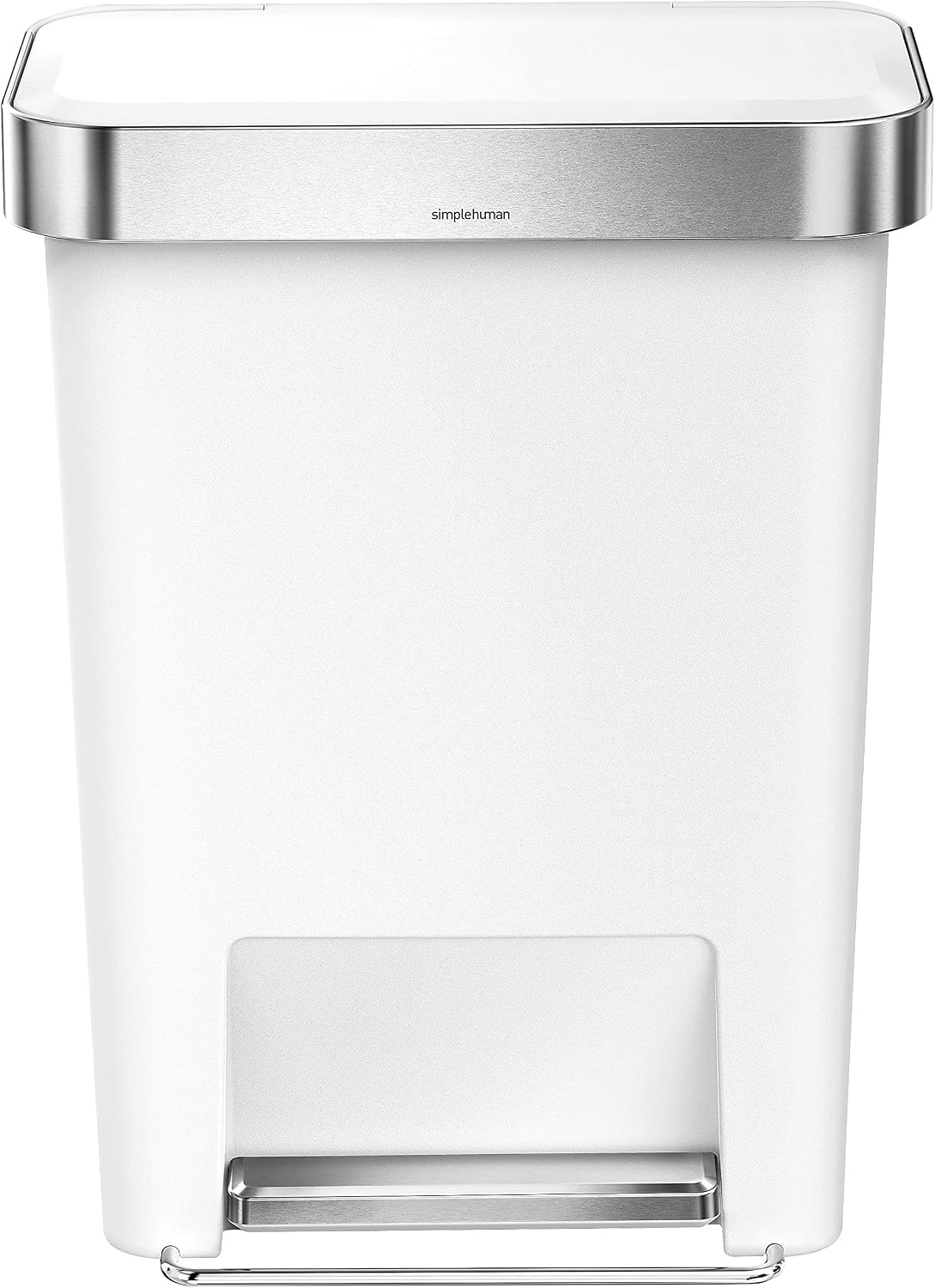 simplehuman Hybrid Step Can, 45L / 12 Gallon Rectangular Kitchen Trash Can, Liner Rim System, Liner Pocket®, 150,000-Step Pedal, Lid Shox® Silent Close, Black Plastic