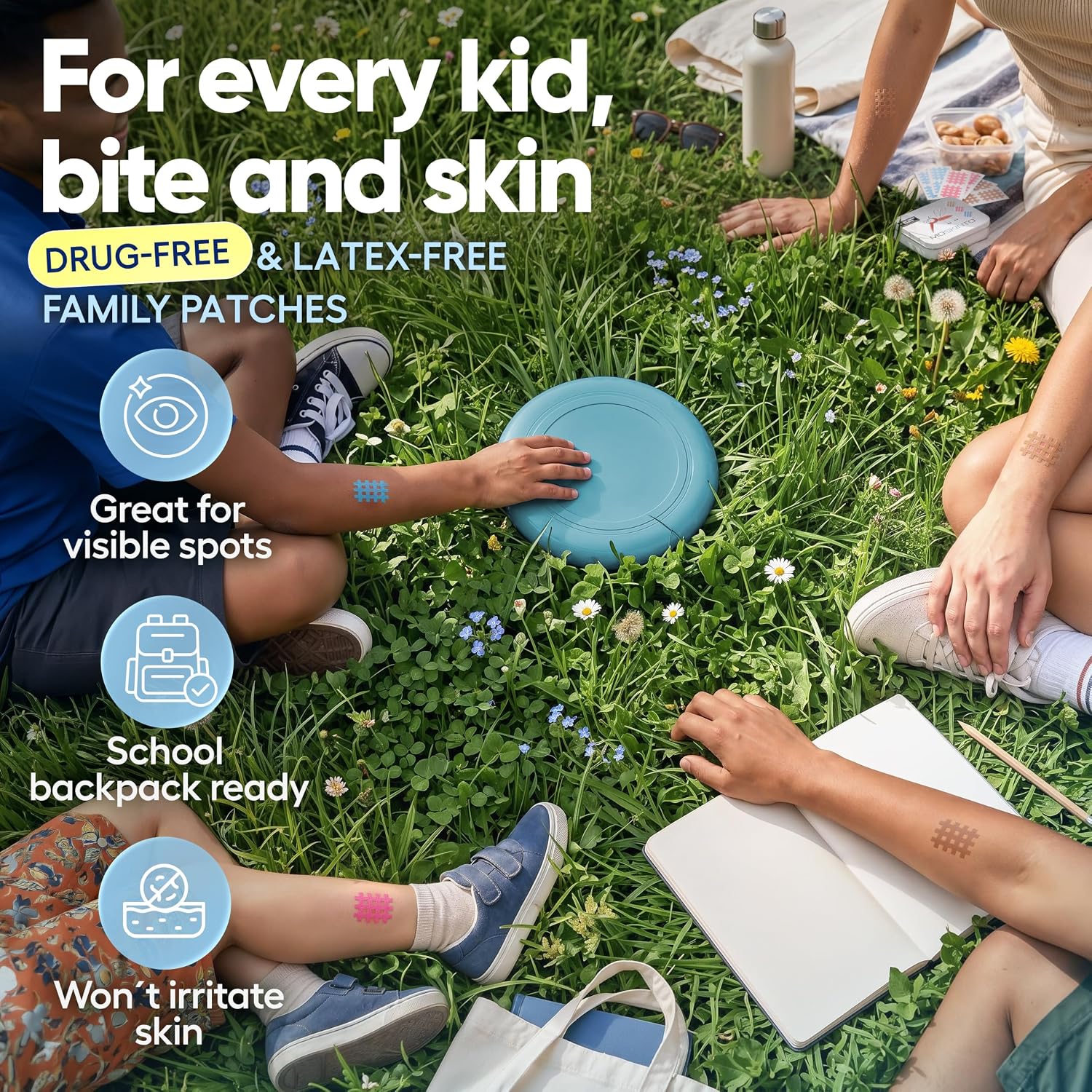 Moskinto The Original Mosquito Itch Relief Patches for Kids & Adults, Bug Bite Patches Soothe Swelling & Itching, Anti Itch Bug Bite Relief