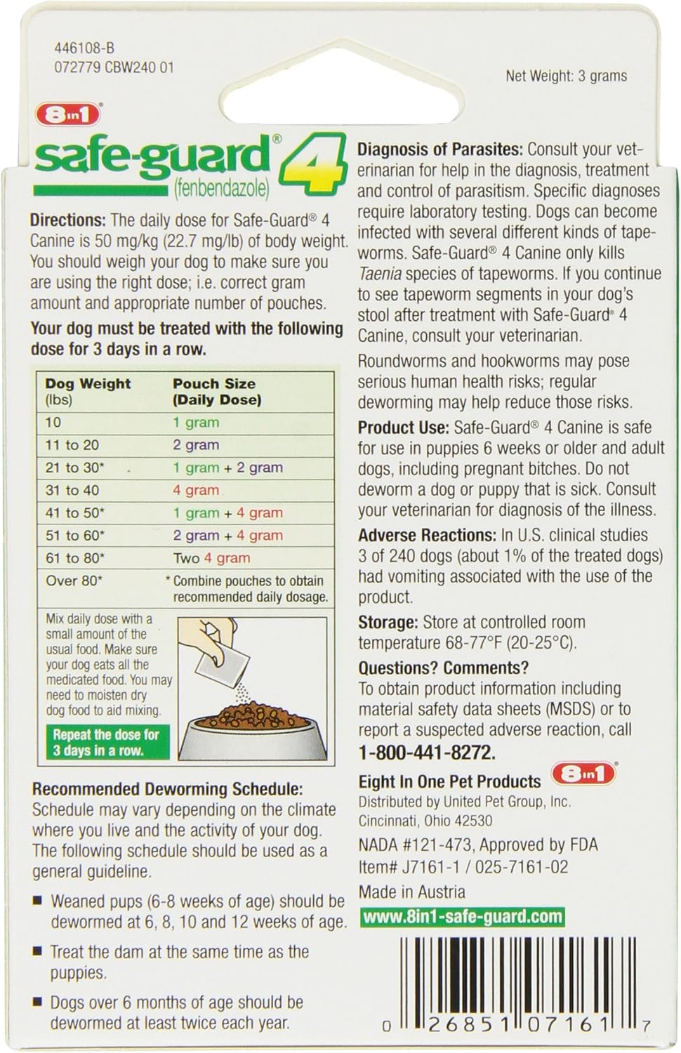 Safe-Guard Canine Dewormer for Small Dogs, 3 Day Treatment