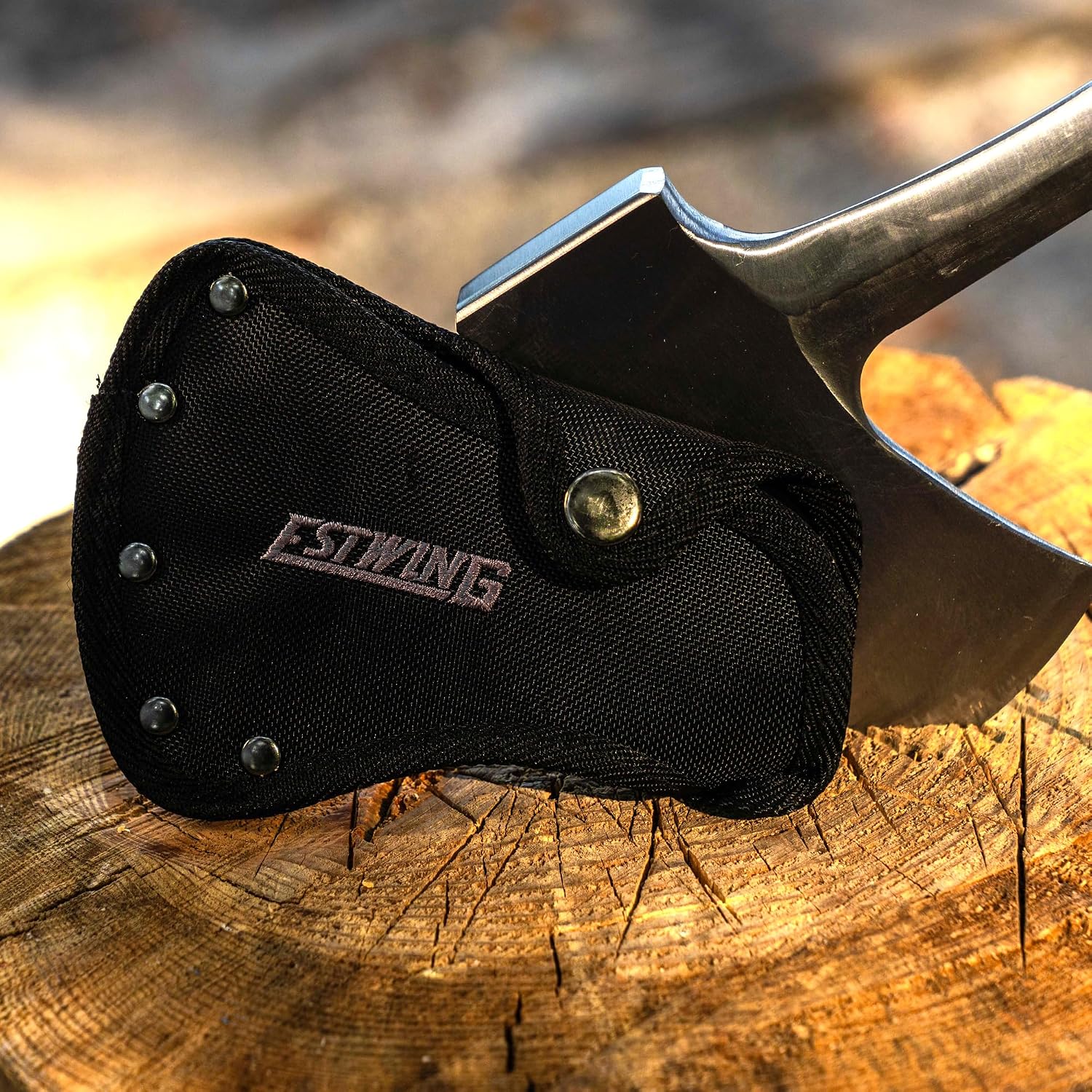 ESTWING Sportsman's Axe - 14" USA Made Special Edition Camping Hatchet with Forged Steel Construction & Genuine Leather Grip - E24ASEA | Made in USA, Outdoor Versatility, Genuine Leather Grip, Forged In One Piece, Heavy Duty Sheath