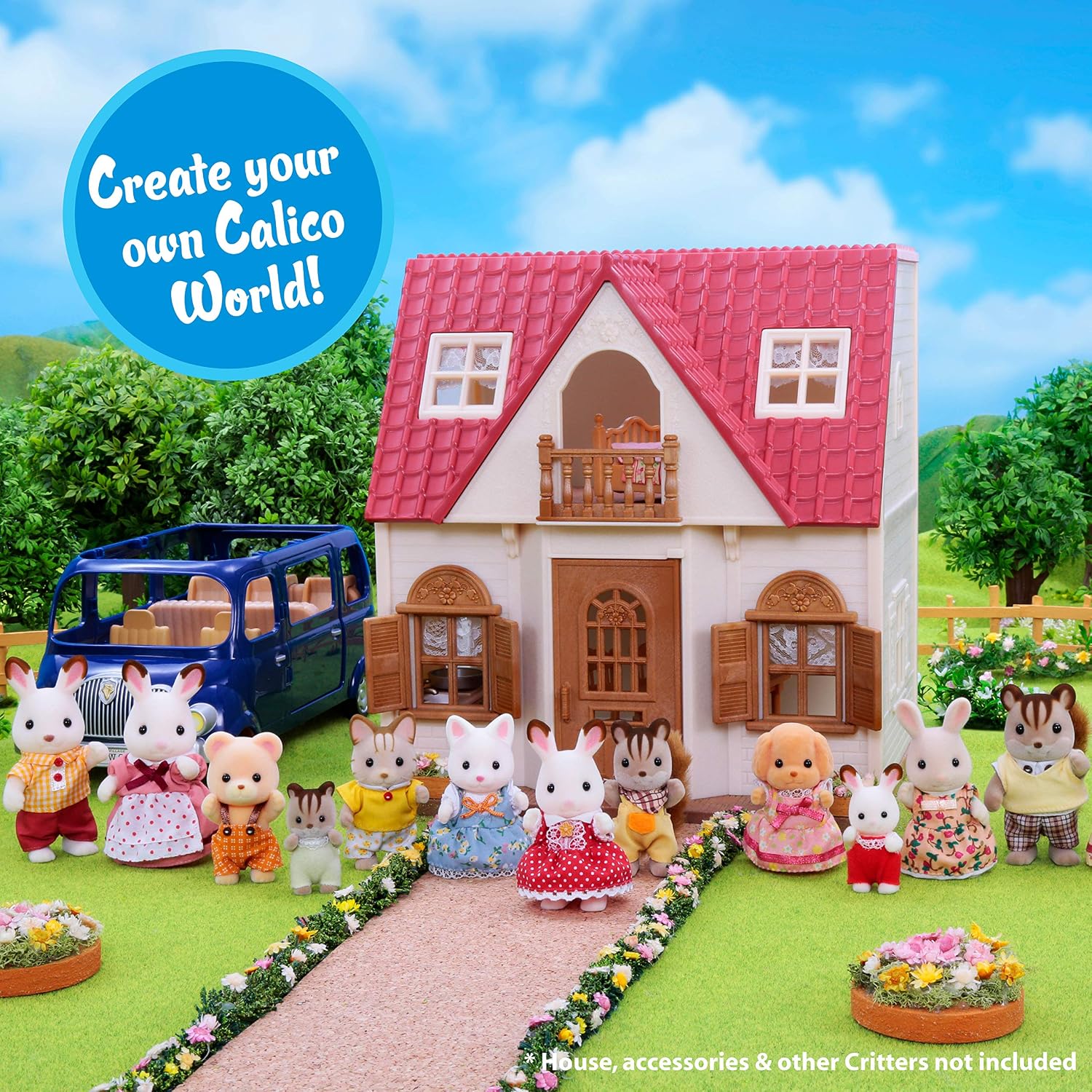 Calico Critters, Sandy Cat Family, Dolls, Dollhouse Figures, Collectible Toys, Premium, 3 inches