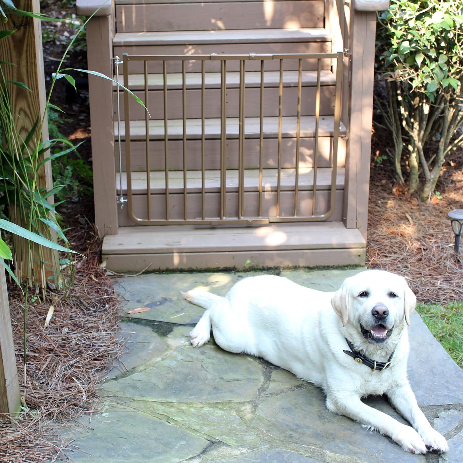 Cardinal Gates SS30OD Stairway Special Outdoor Baby & Pet Gate, Brown | SS30OD Stairway Special fits 27-42.5 in; weather-resistant outdoor baby/pet gate for stairs, decks, patios and porches.