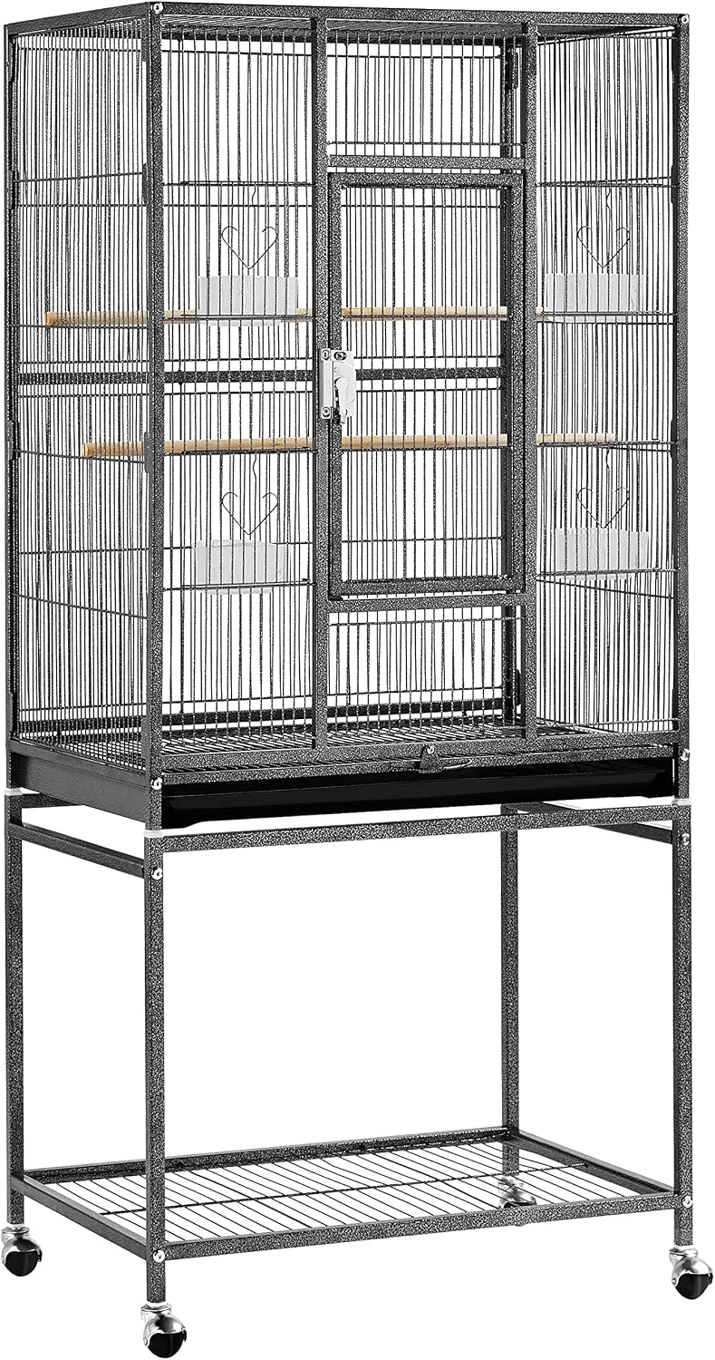 Yaheetech Wrought Iron Extra Large Bird Parakeet Cage with Detachable Stand for Cockatiel Sun Green Cheek Conure Lovebird Budgie Finch Canary Bird