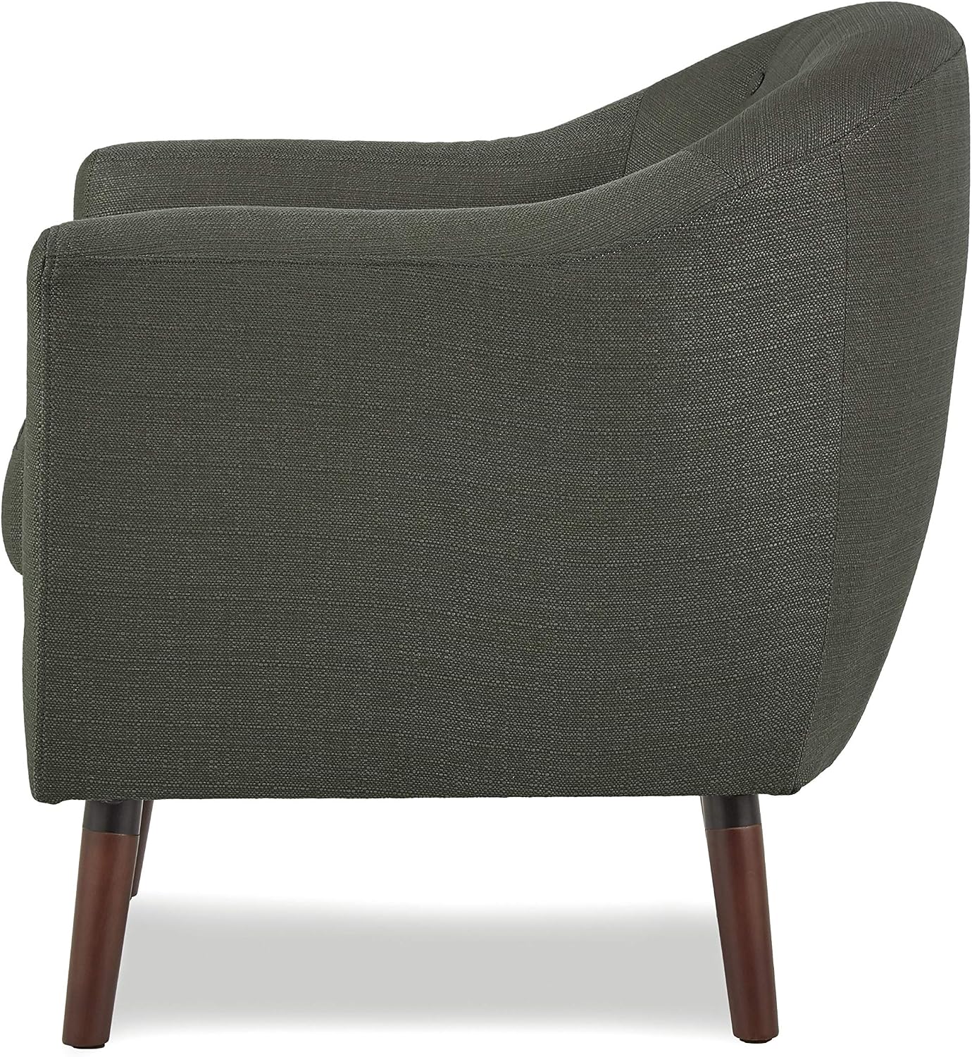 Homelegance Lucille Modern Accent Chair, Upholstered Reading Chair with Button-Tufted Back, Sloped Arms, Removable Seat Cushion Cover and Espresso Wood Legs, for Living Room, Bedroom or Office, Blue