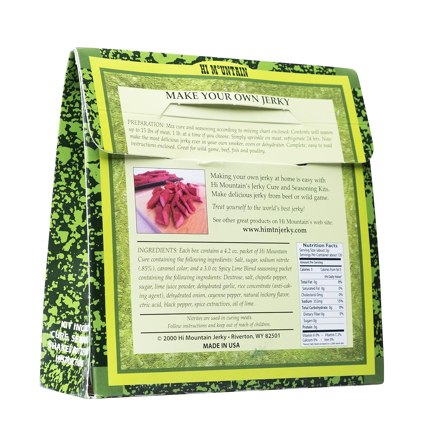 Hi Mountain SPICY LIME BLEND Jerky Seasoning and Cure Kit | Beef & Venison | Zesty lime with spicy heat, perfect jerky seasoning for deer, elk