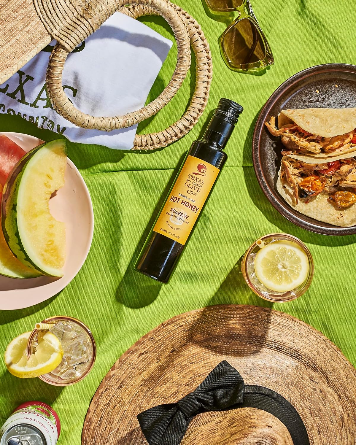 White Lemon Balsamic Vinegar - Gourmet Barrel Aged Infused Balsamic Vinegar - Great for Dressing Dipping Glazing - No Artificial Flavors or Added Sugar - Made in Texas (8.5 oz)