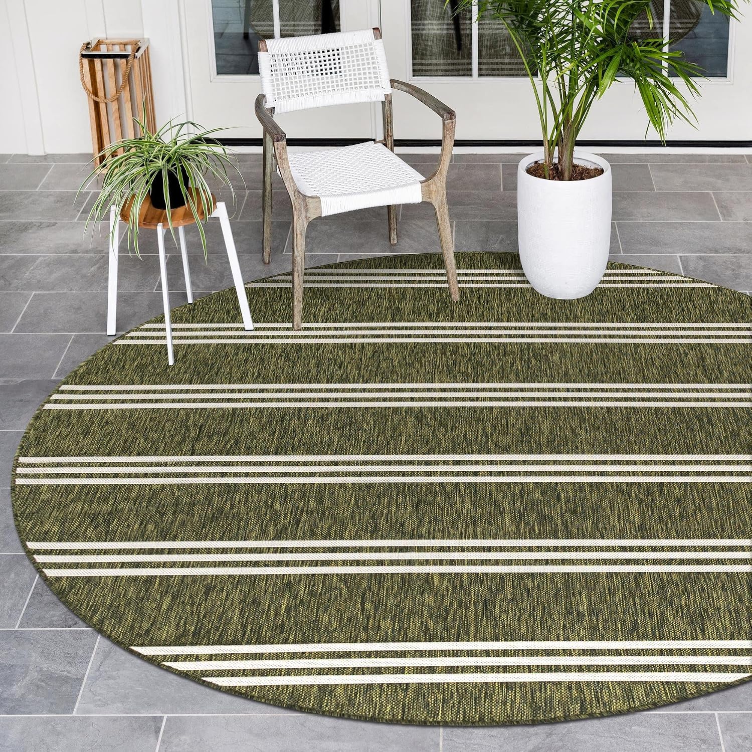 Unique Loom Outdoor Collection Area Rug - Anguilla (9' x 12' Rectangle, Blue/ Ivory)