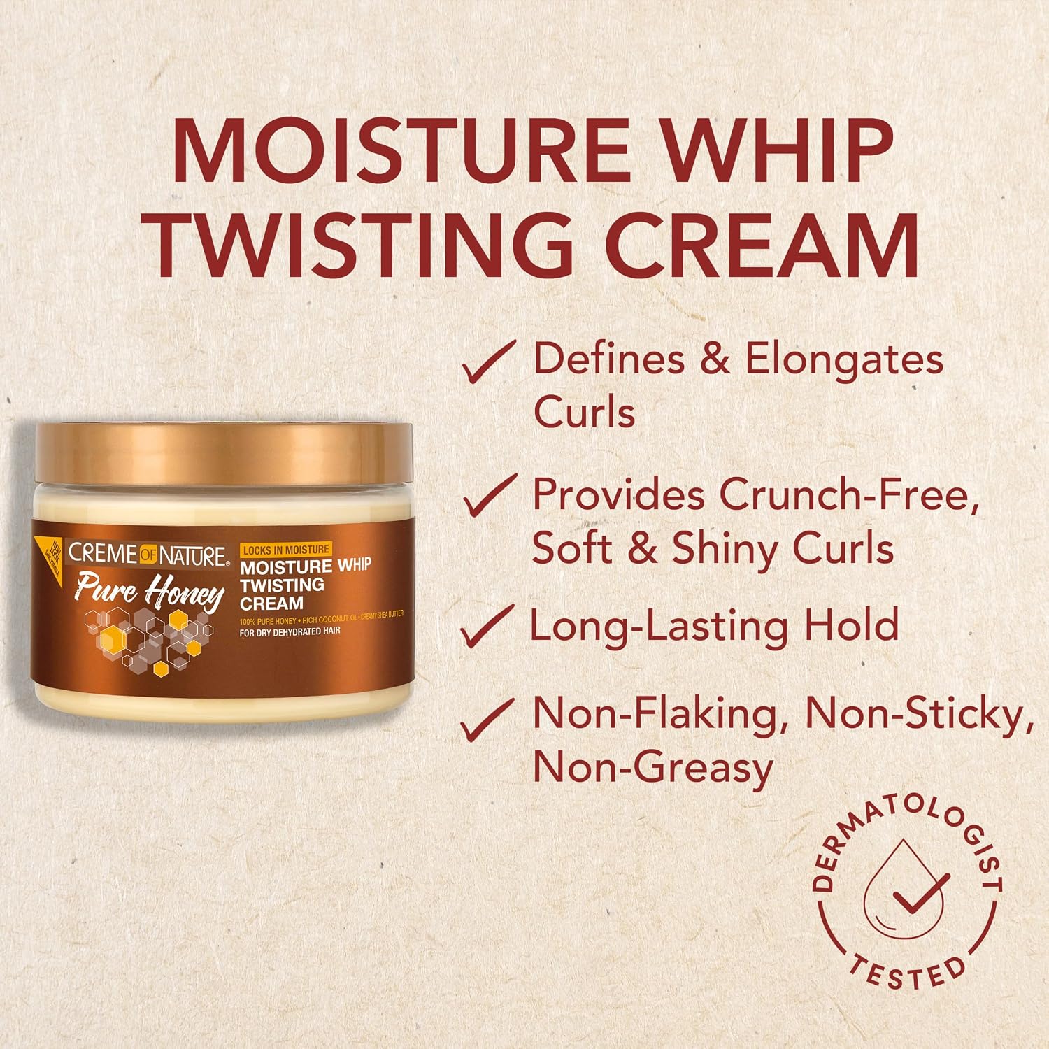 Creme of Nature® Pure Honey Moisture Whip Twisting Cream, 11.5oz