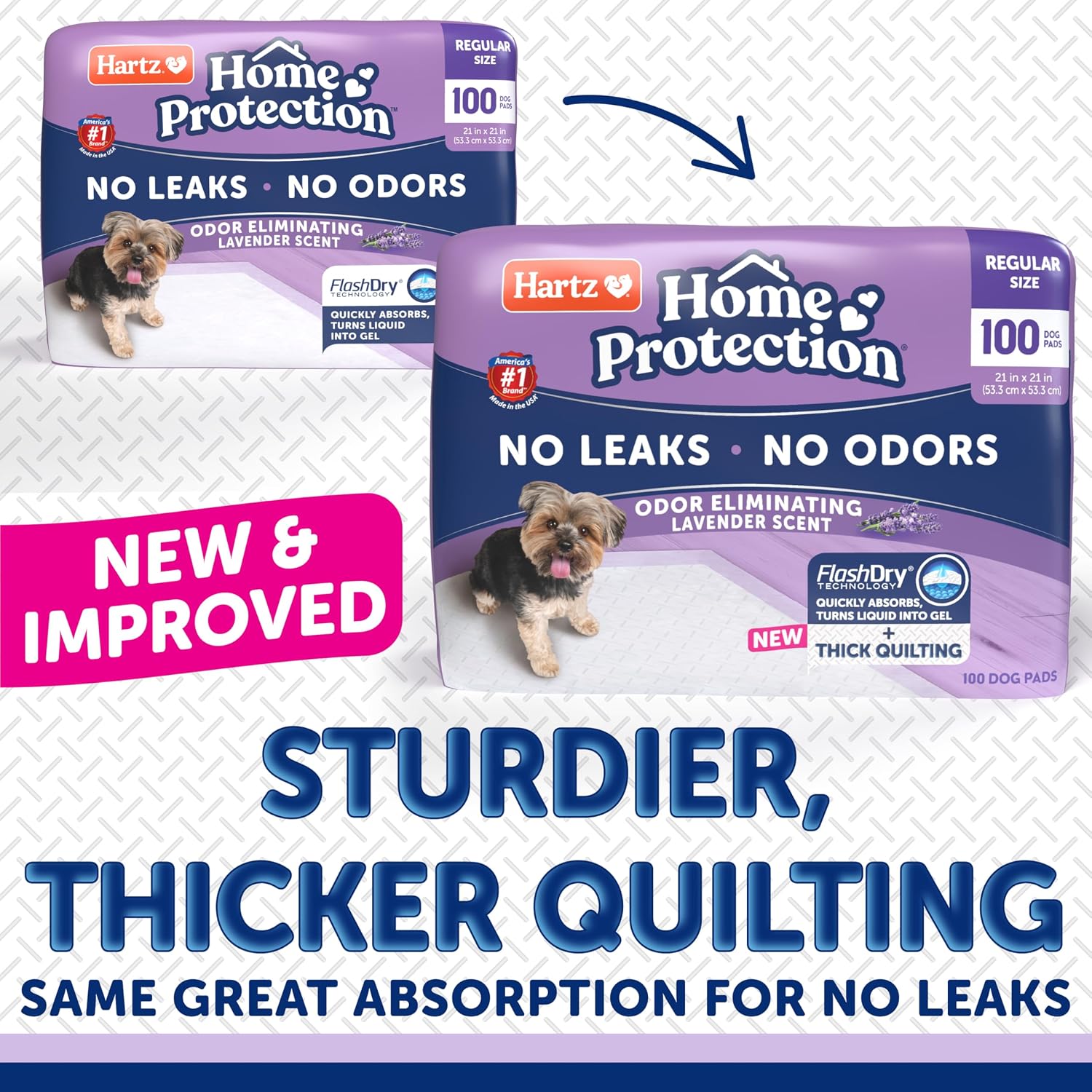 Hartz Home Protection Lavender Scented Odor Eliminating Dog Pads, 50 Count