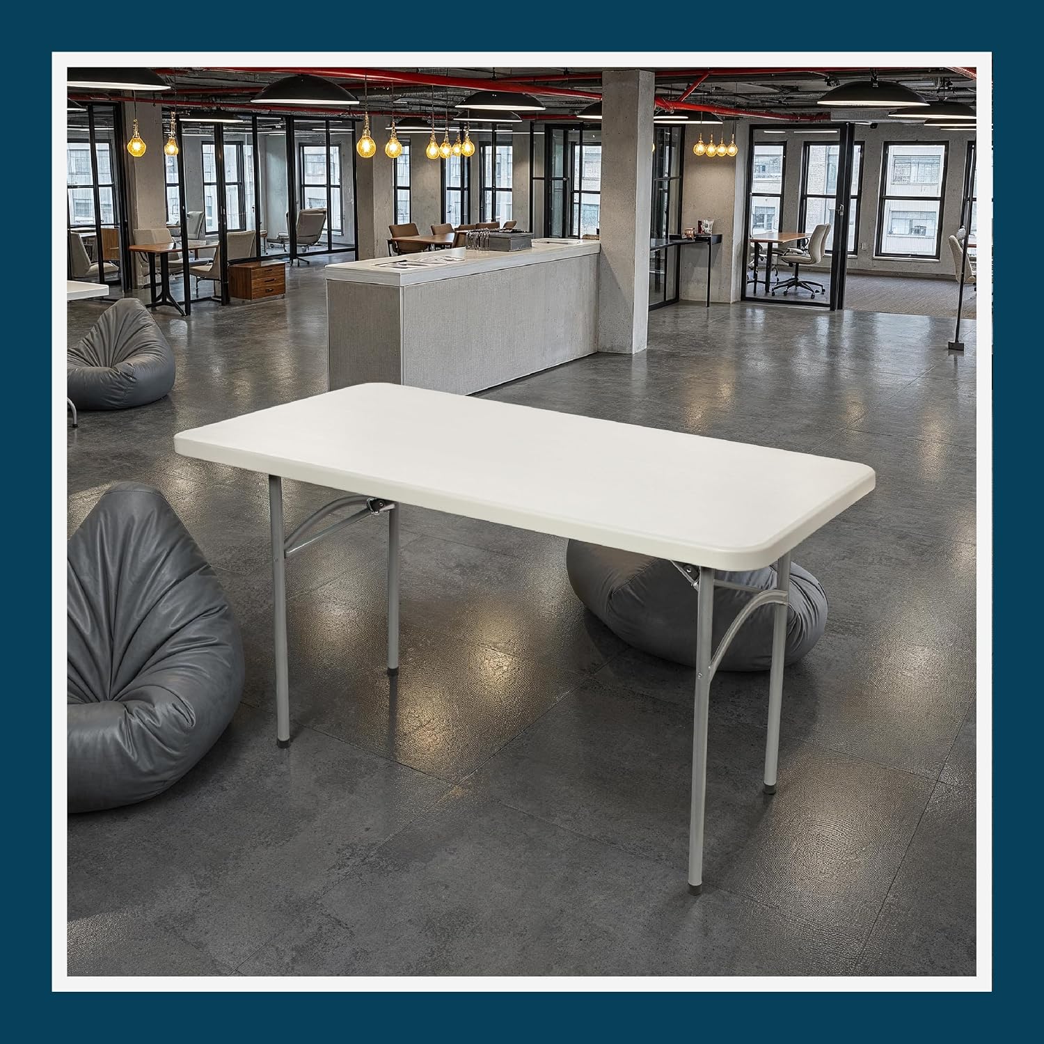 OEF Furnishings OEFBT2448 Utility Series Heavy-Duty Premium Commercial-Grade Indoor/Outdoor Folding Table (24 x 48 in, Rectangular