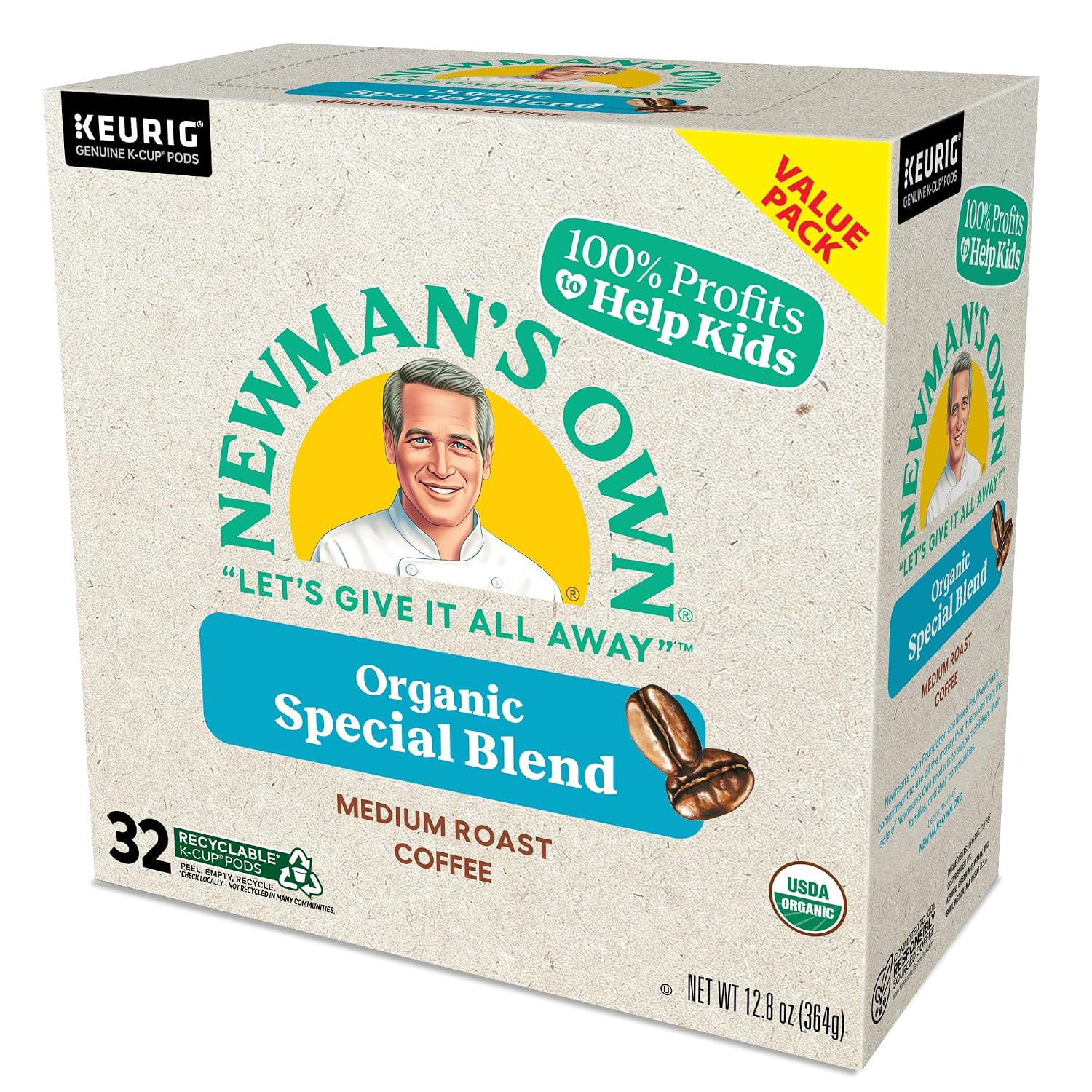Newman's Own Organics Special Blend Keurig Single-Serve K-Cup Pods, Medium Roast Coffee, 96 Count