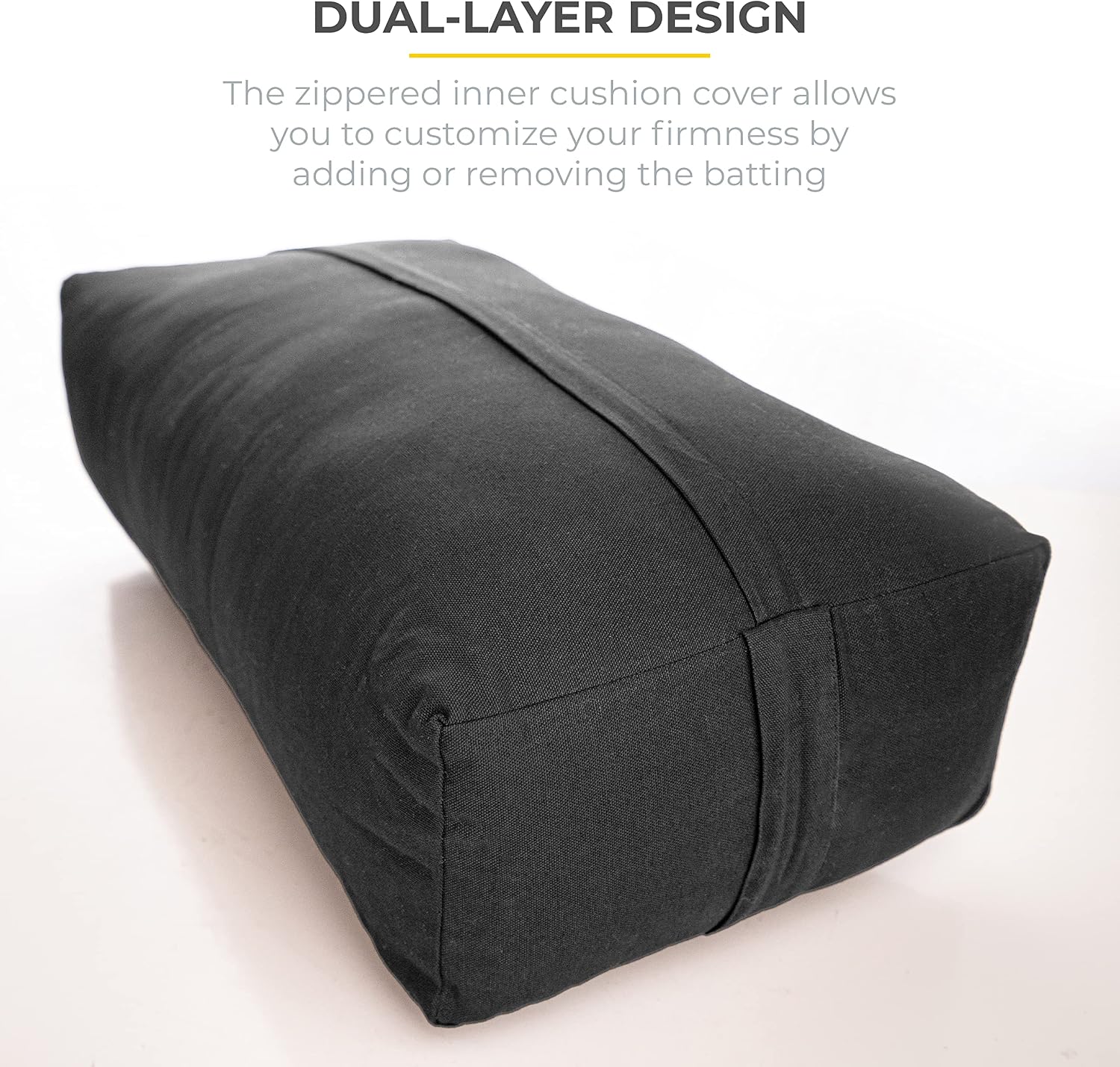 Firm Large Yoga Bolster, 24x12x6in