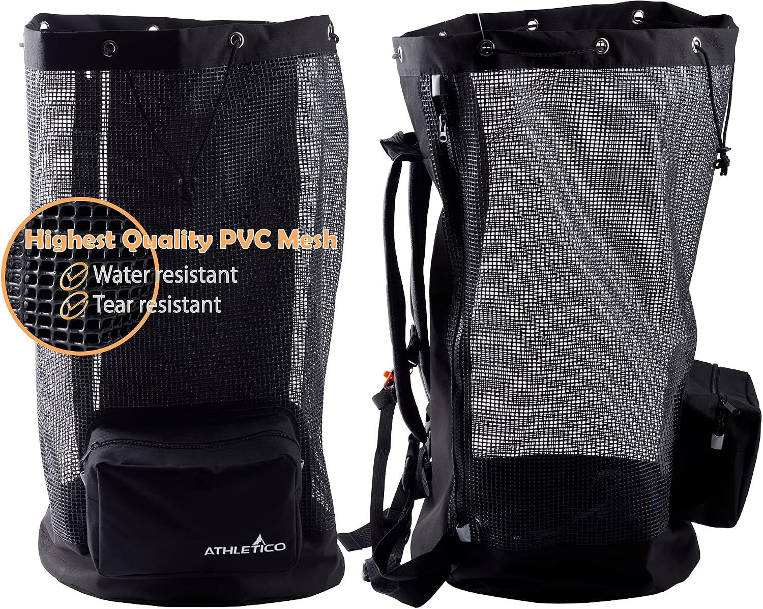 Athletico Scuba Diving Bag - XL Mesh Travel Backpack for Scuba Diving and Snorkeling Gear & Equipment - Dry Bag Holds Mask, Fins, Snorkel, and More
